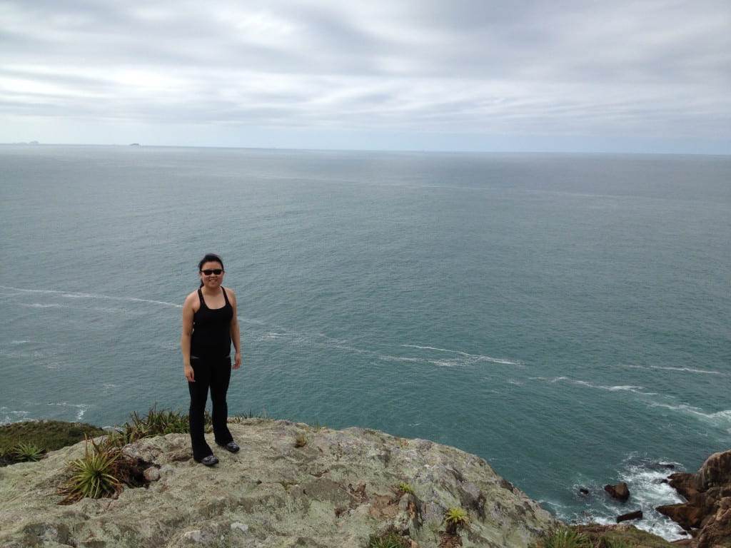 Julie at many of the scenic viewpoints along the trek. 