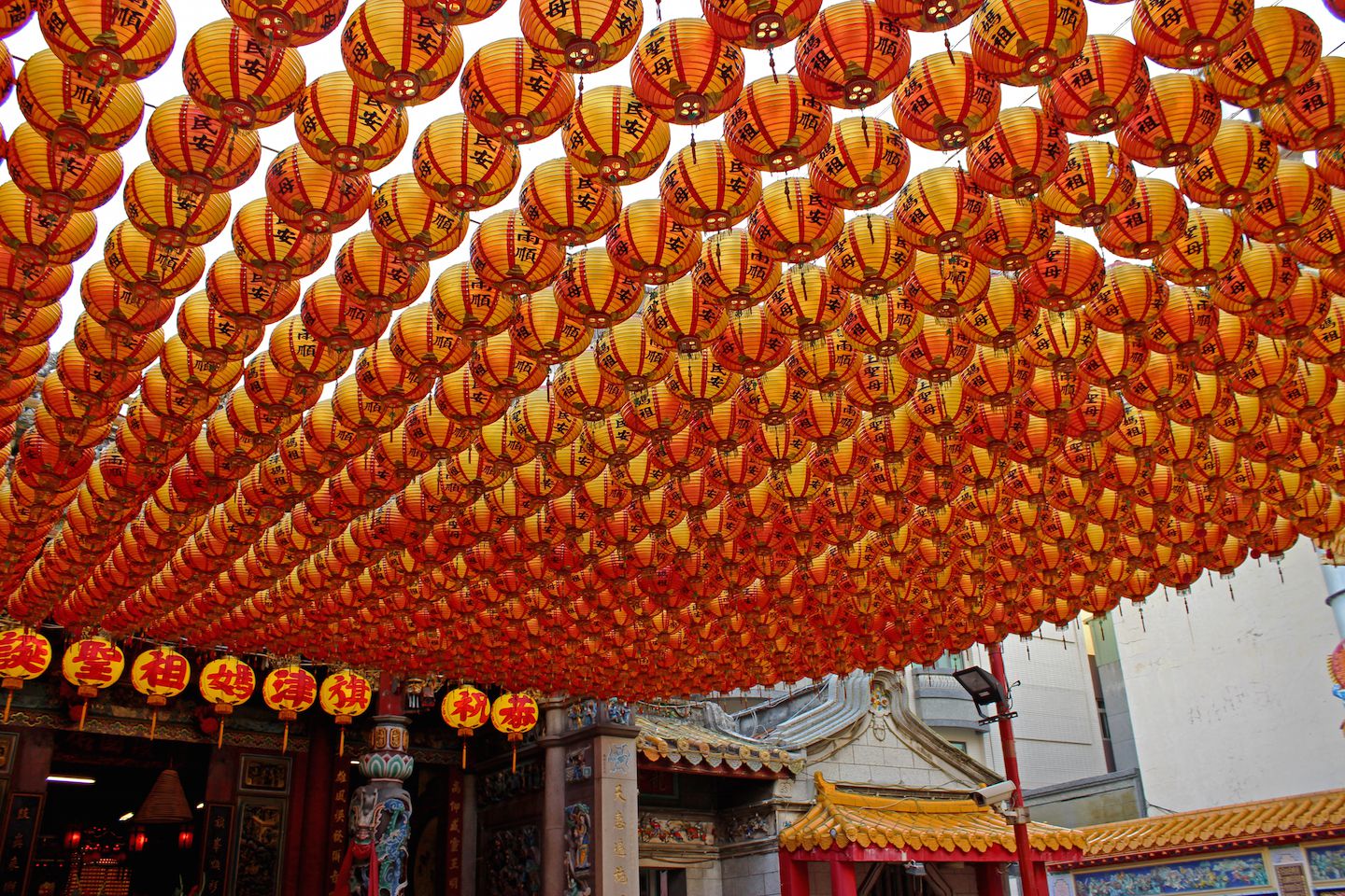 Lanterns at a Budhist temple in Cijin