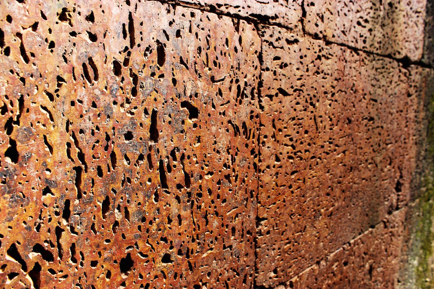 Laterite stone used to build most temples in Angkor