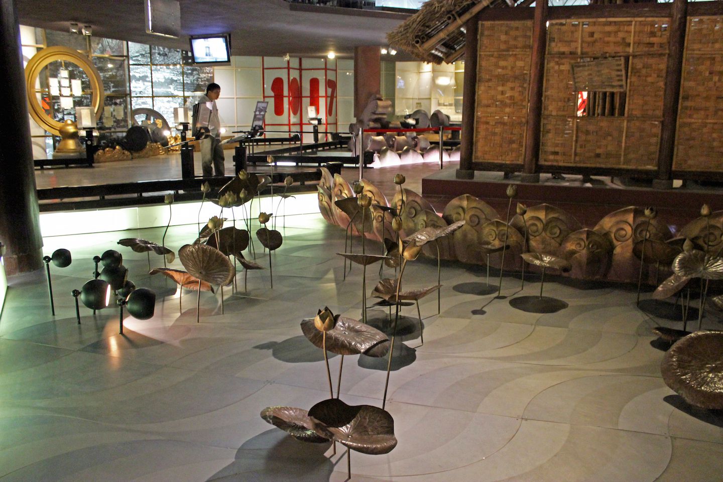 Lotus art at the Ho Chi Minh Museum in Hanoi