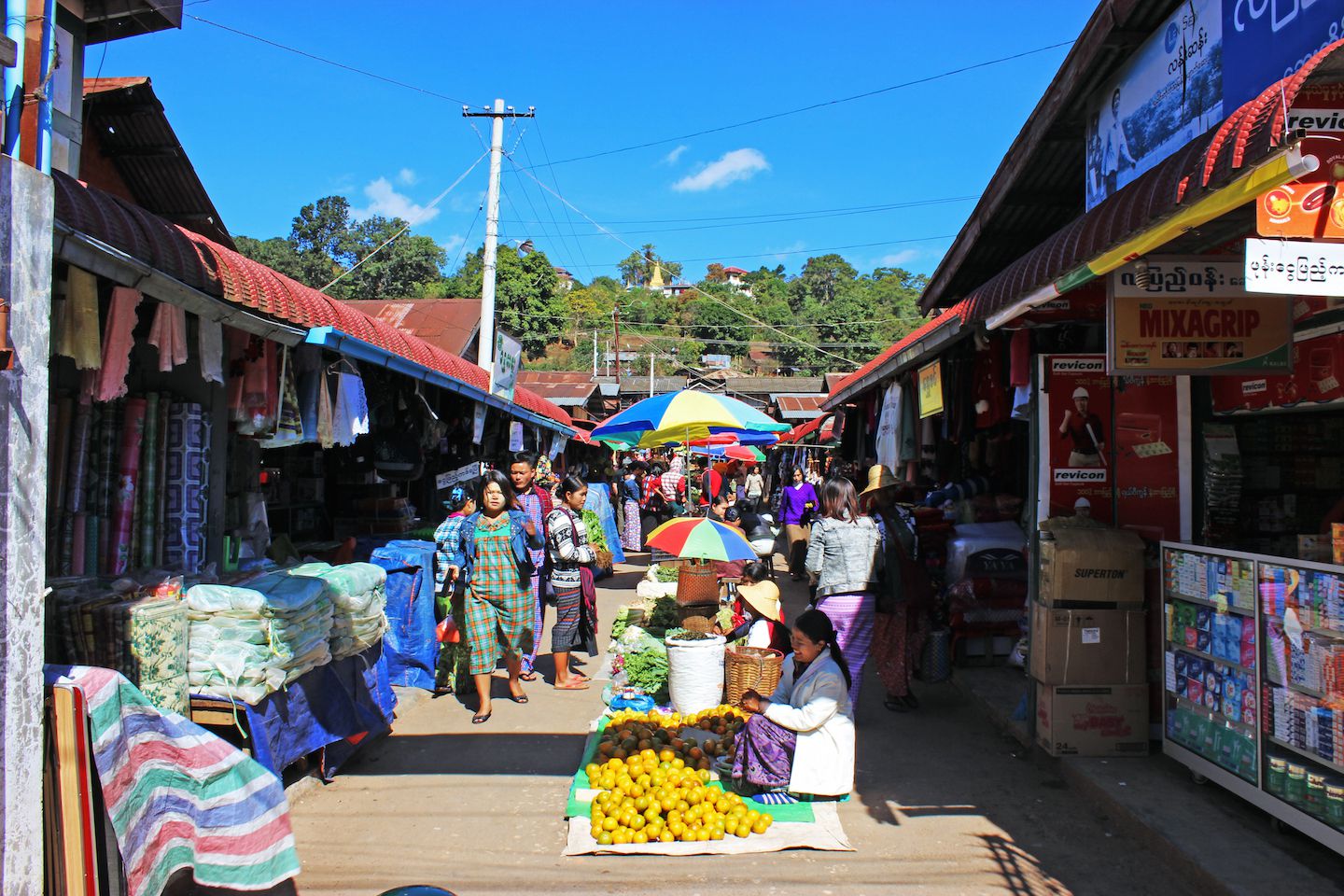 Main market in Kalaw, Myanmar