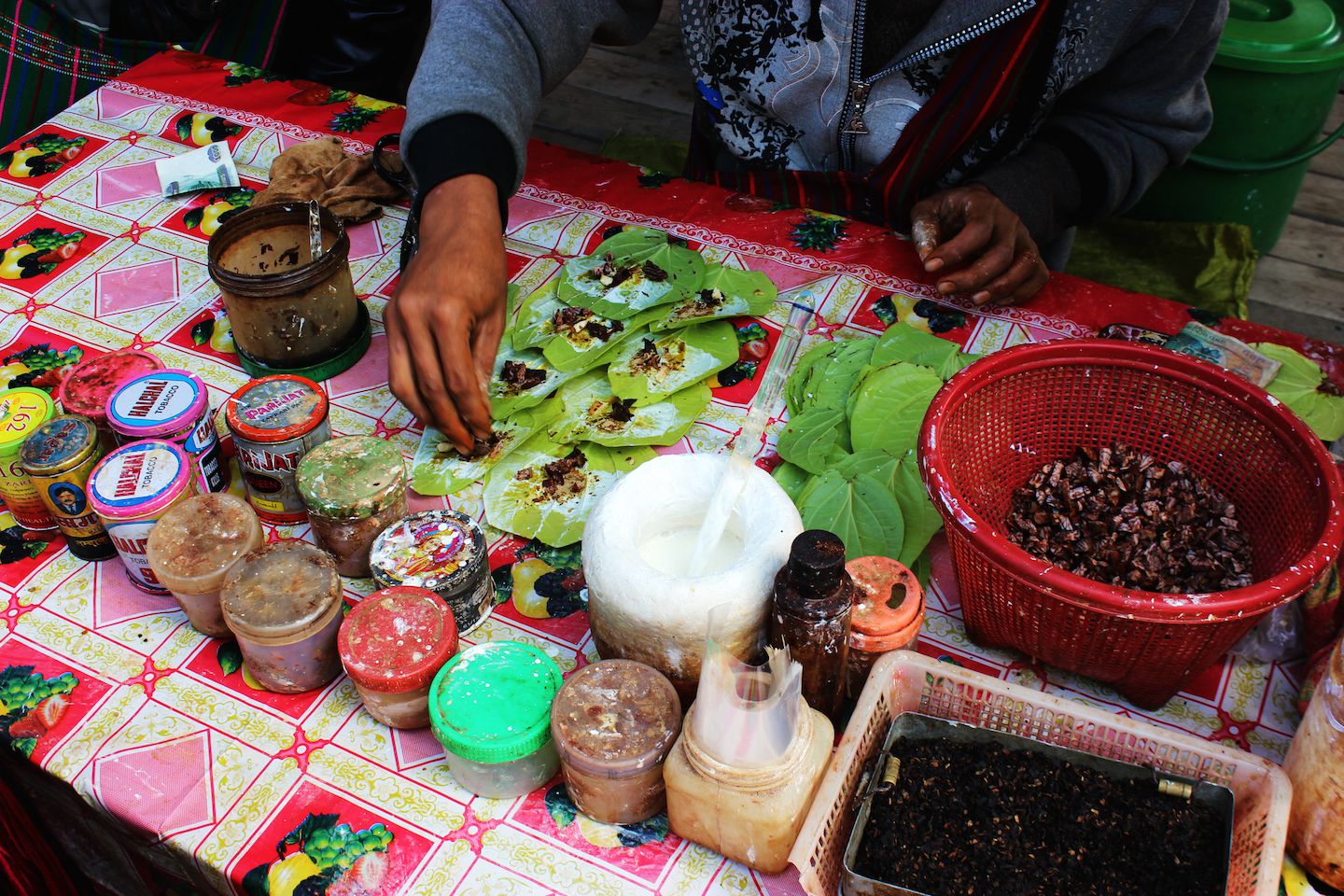 Making betel nuts in Inle Lake, Myanmar