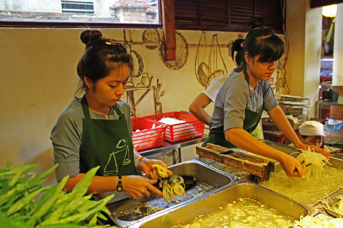 Making some papaya salad