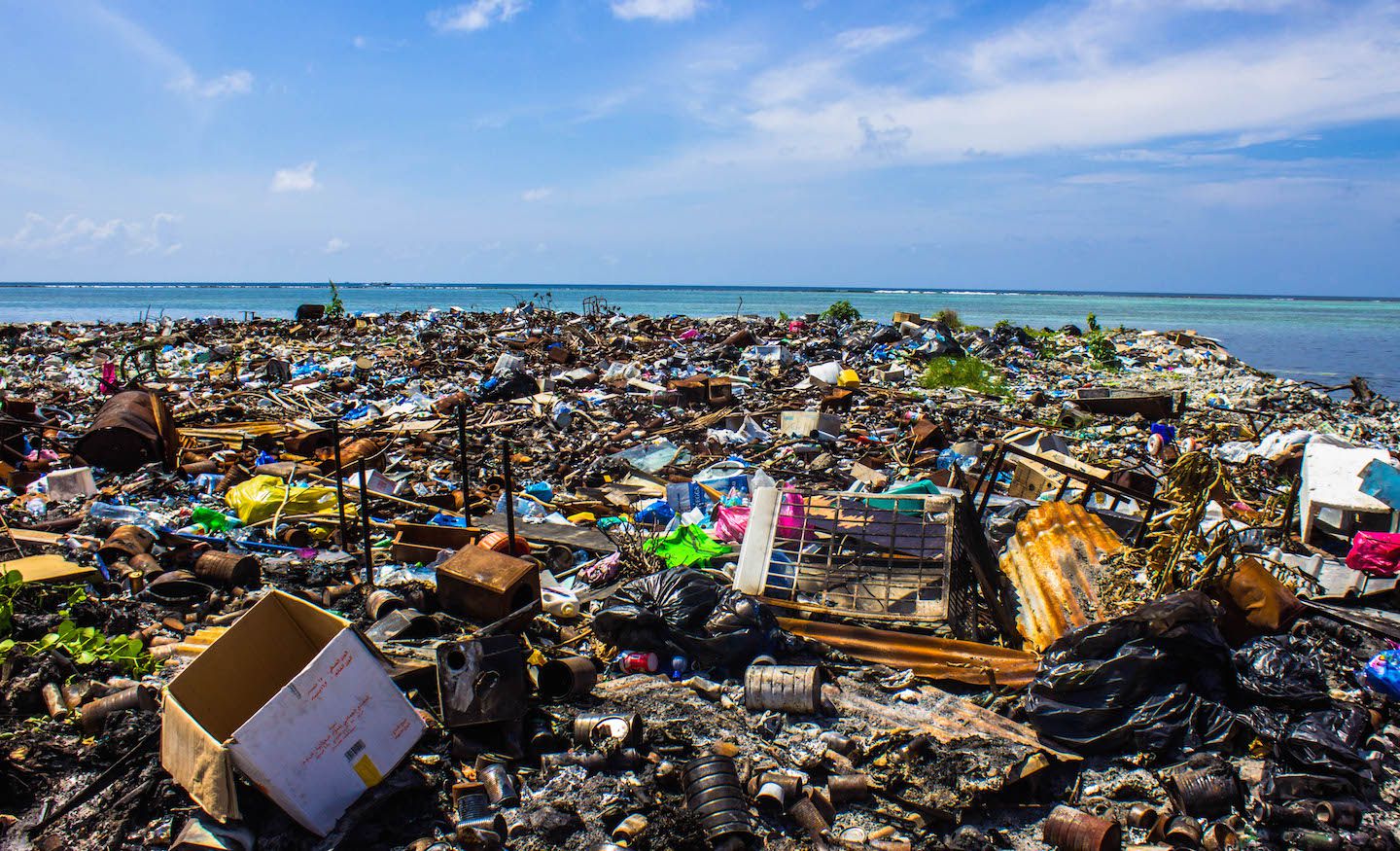 Waste disposal on Maafushi Island, Maldives