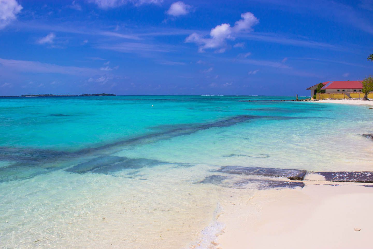 Crystal clear water in Maafushi, Maldives