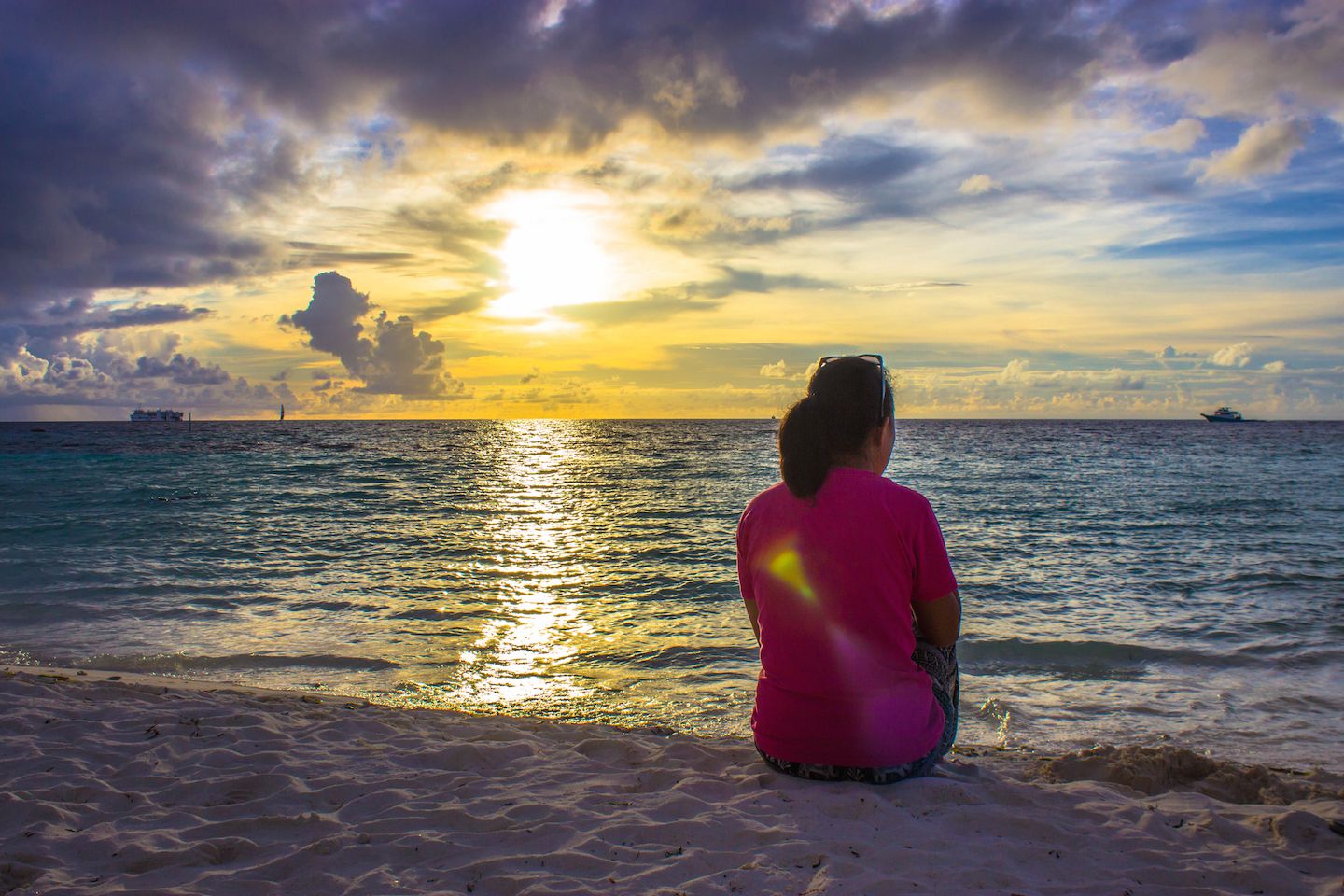 Julie on the bikini beach, Maafushi, Maldives