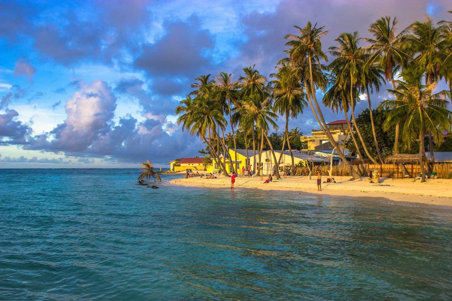 Overlooking the bikini beach in Maafushi, Maldives