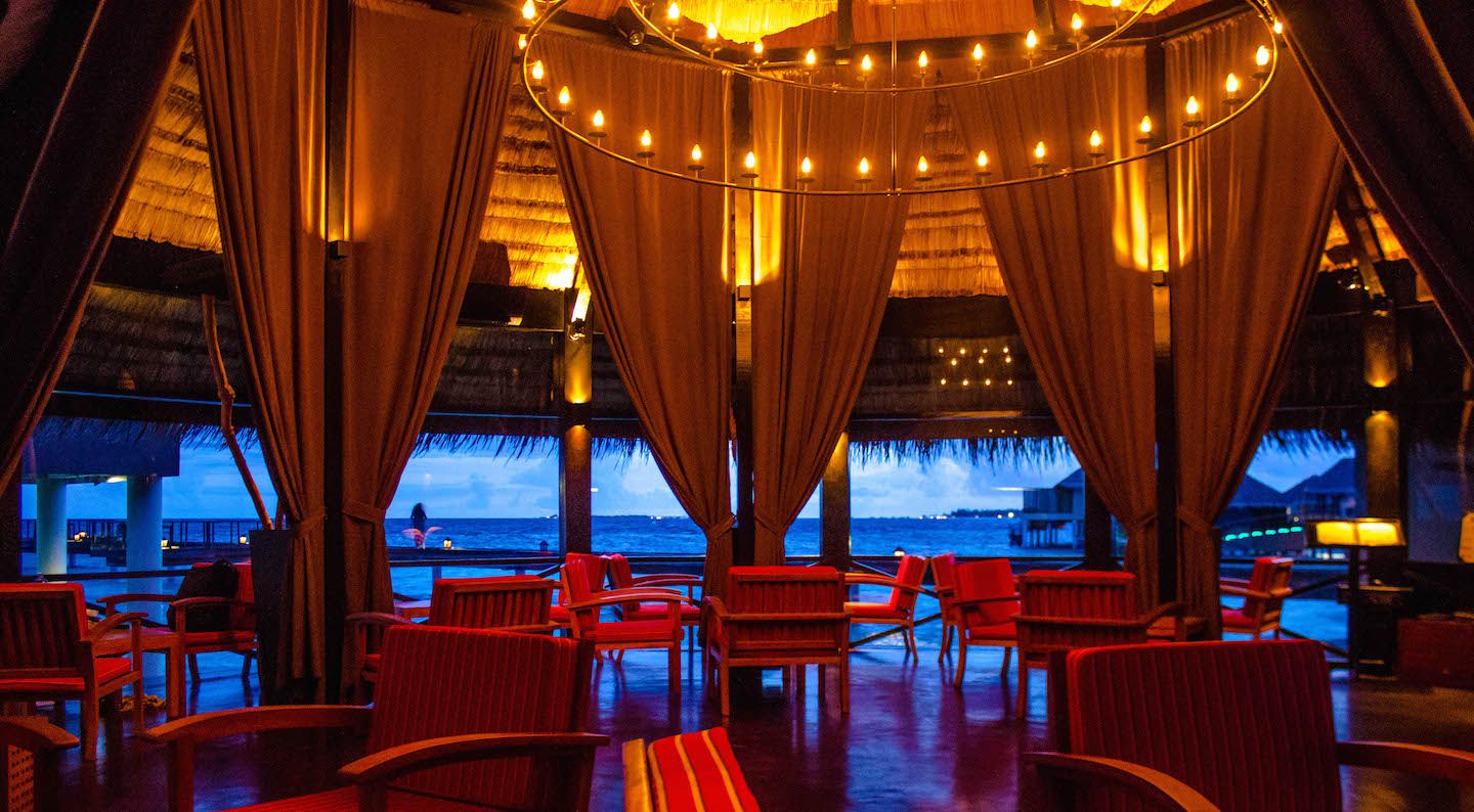 Floating bar at Vadoo Resort, Maldives