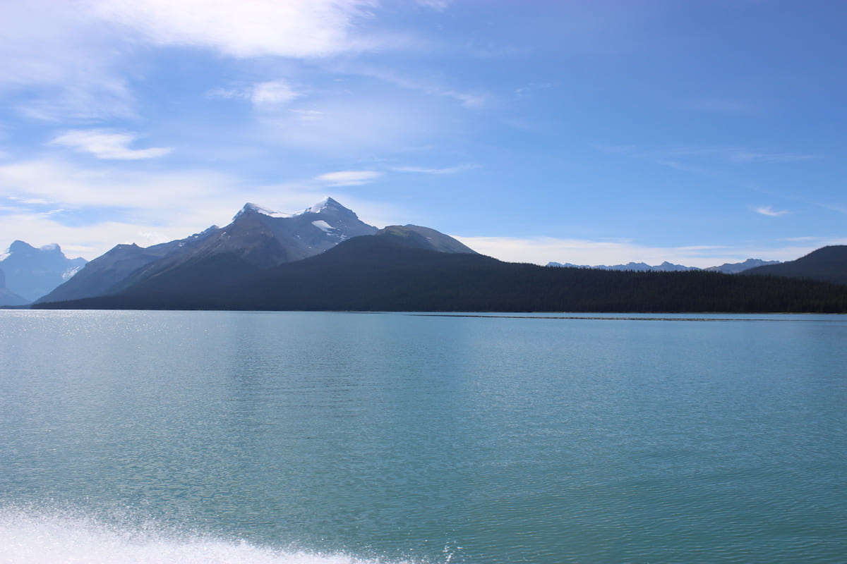 Boat ride on Maligne Lake.