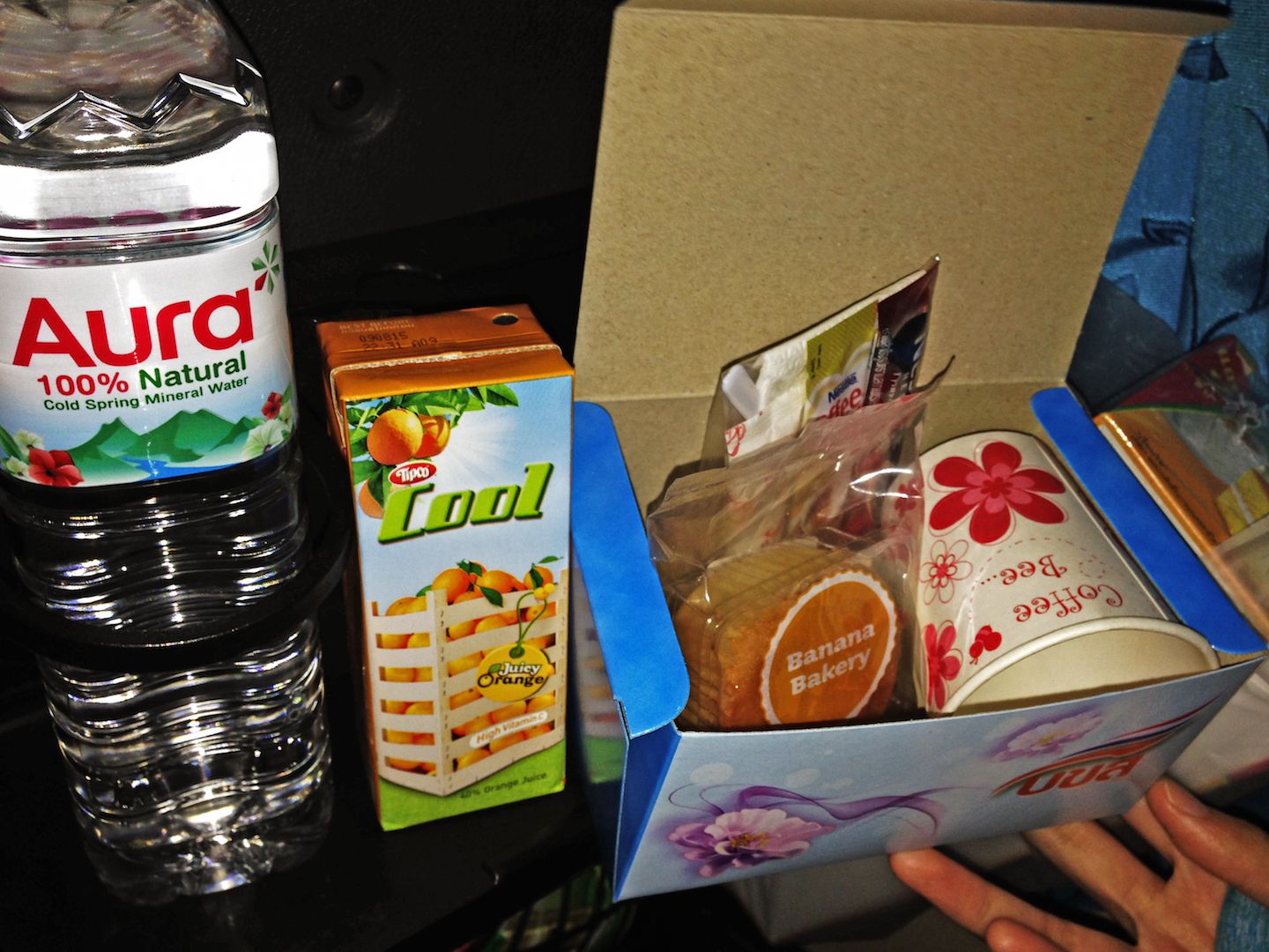 Meal set on the Thai government bus