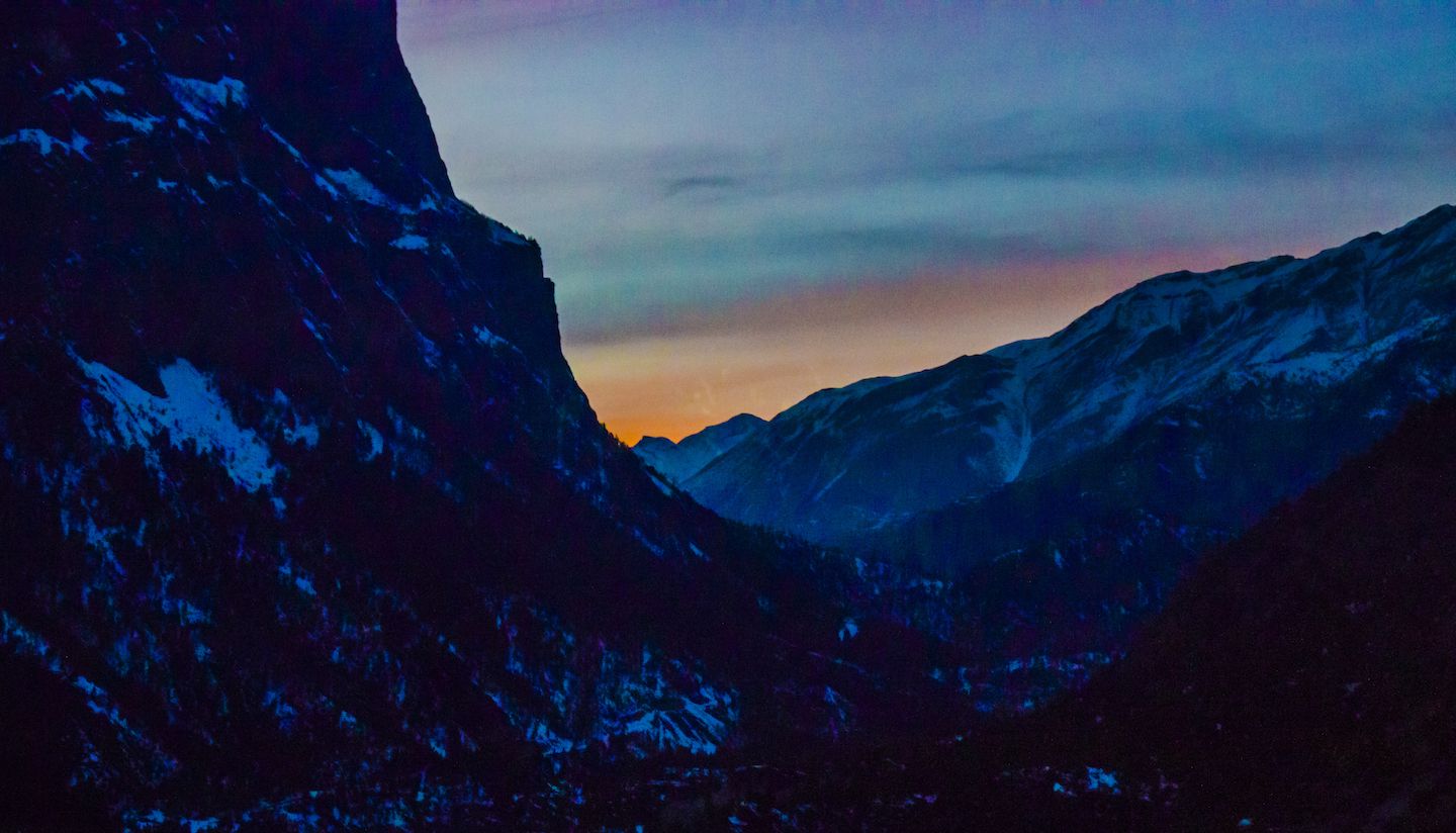 Sunset in Upper Pisang, Nepal