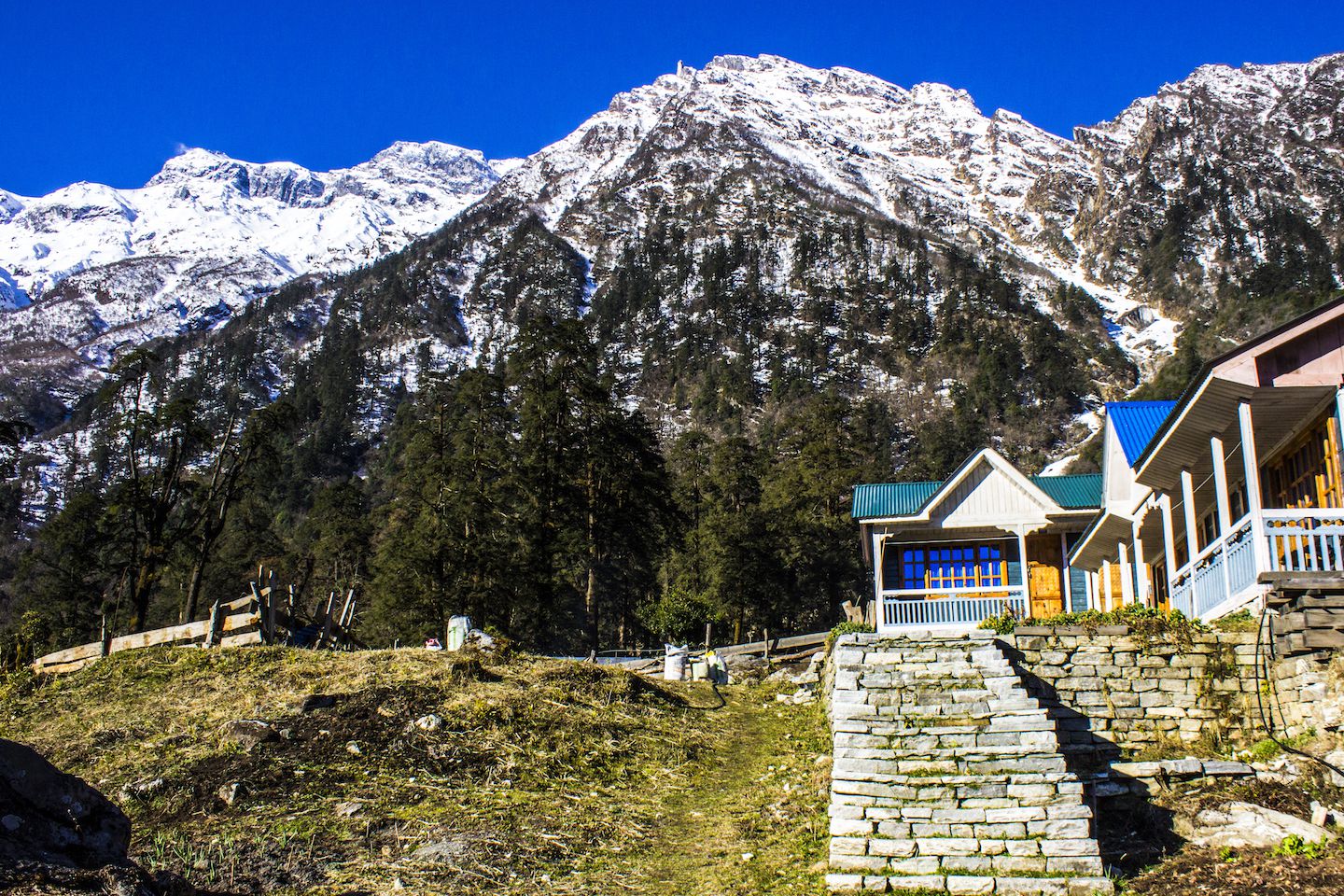 View of our lodge in Temang, Nepal