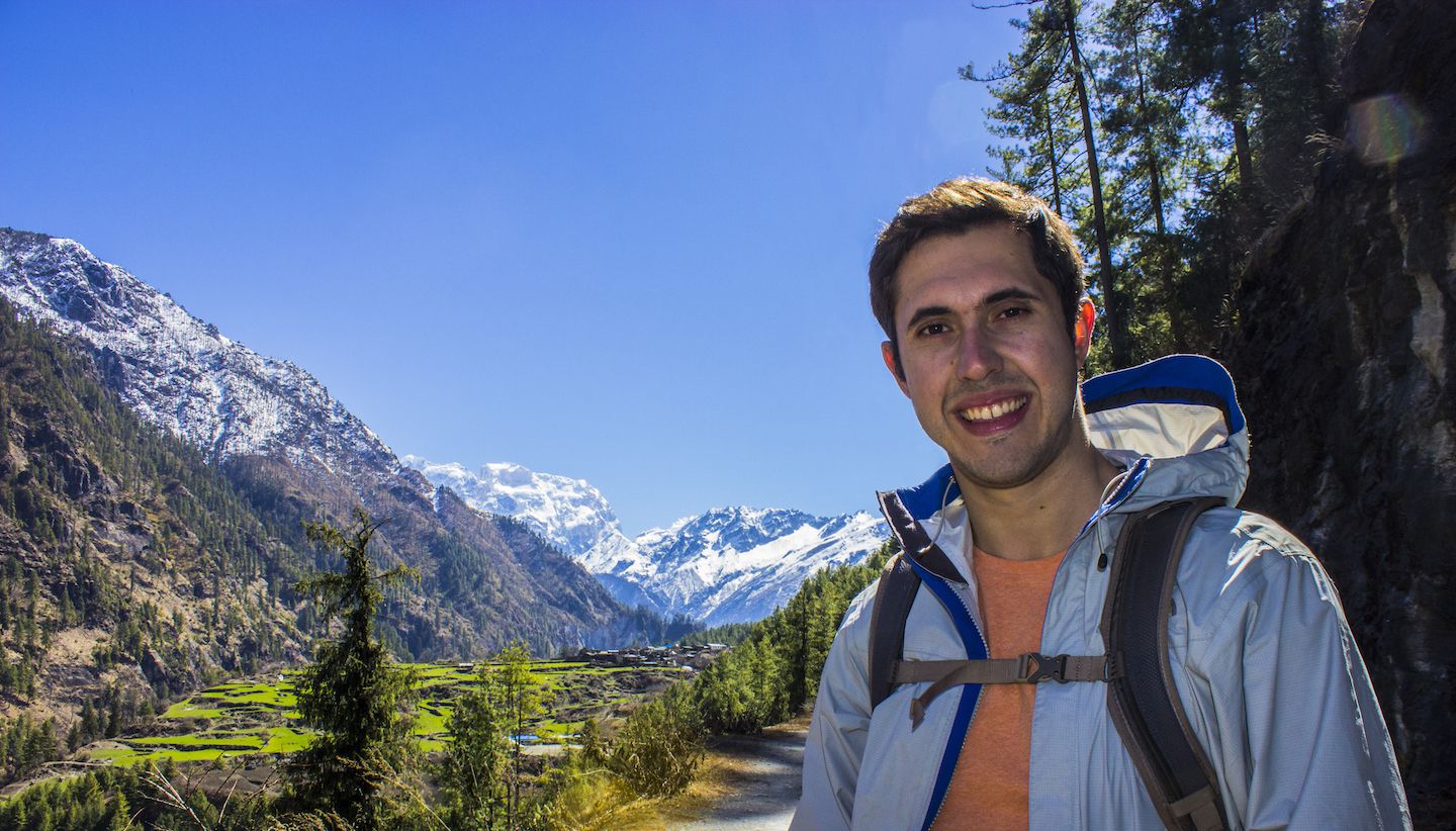 Carlos with Thanchok in the background, Annapurna Circuit, Nepal