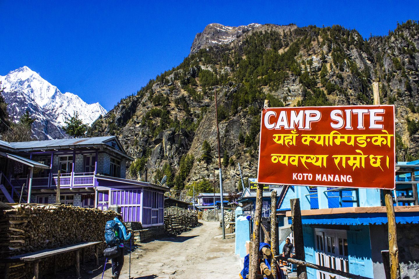 Julie arriving in Koto, Nepal