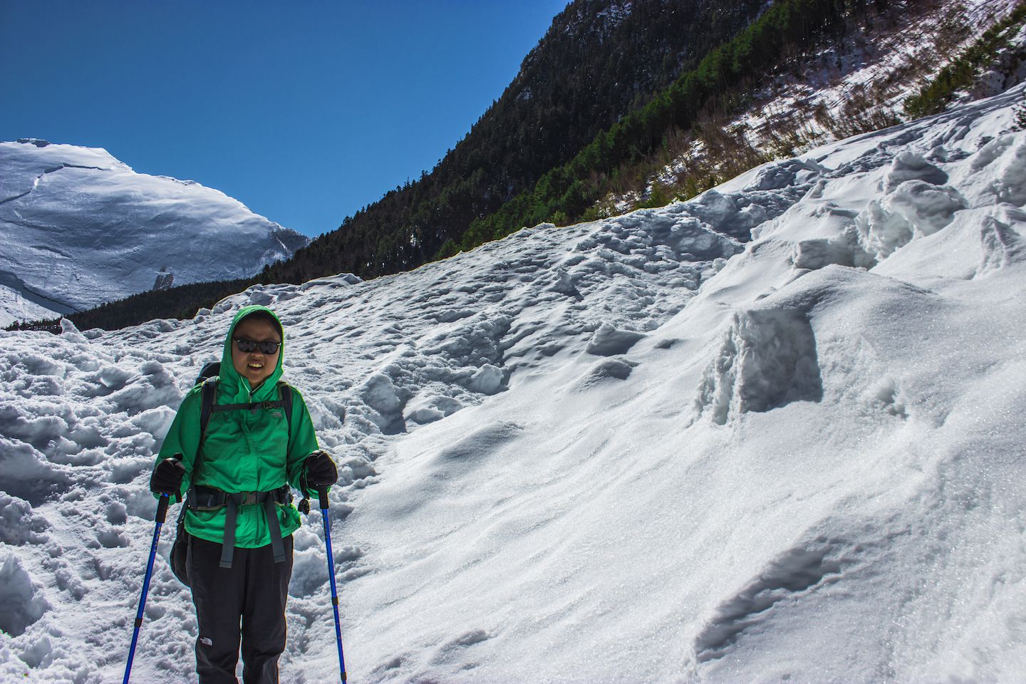 Avalanches took over the trail to Upper Pisang, Annapurna Circuit, Nepal