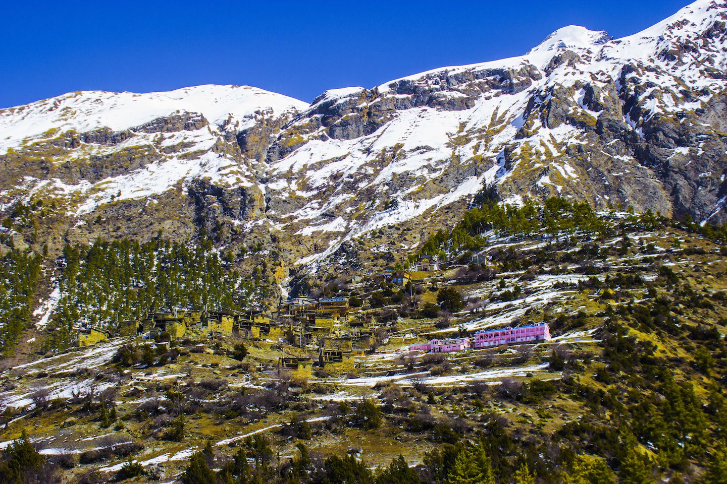 View of Upper Pisang, Nepal