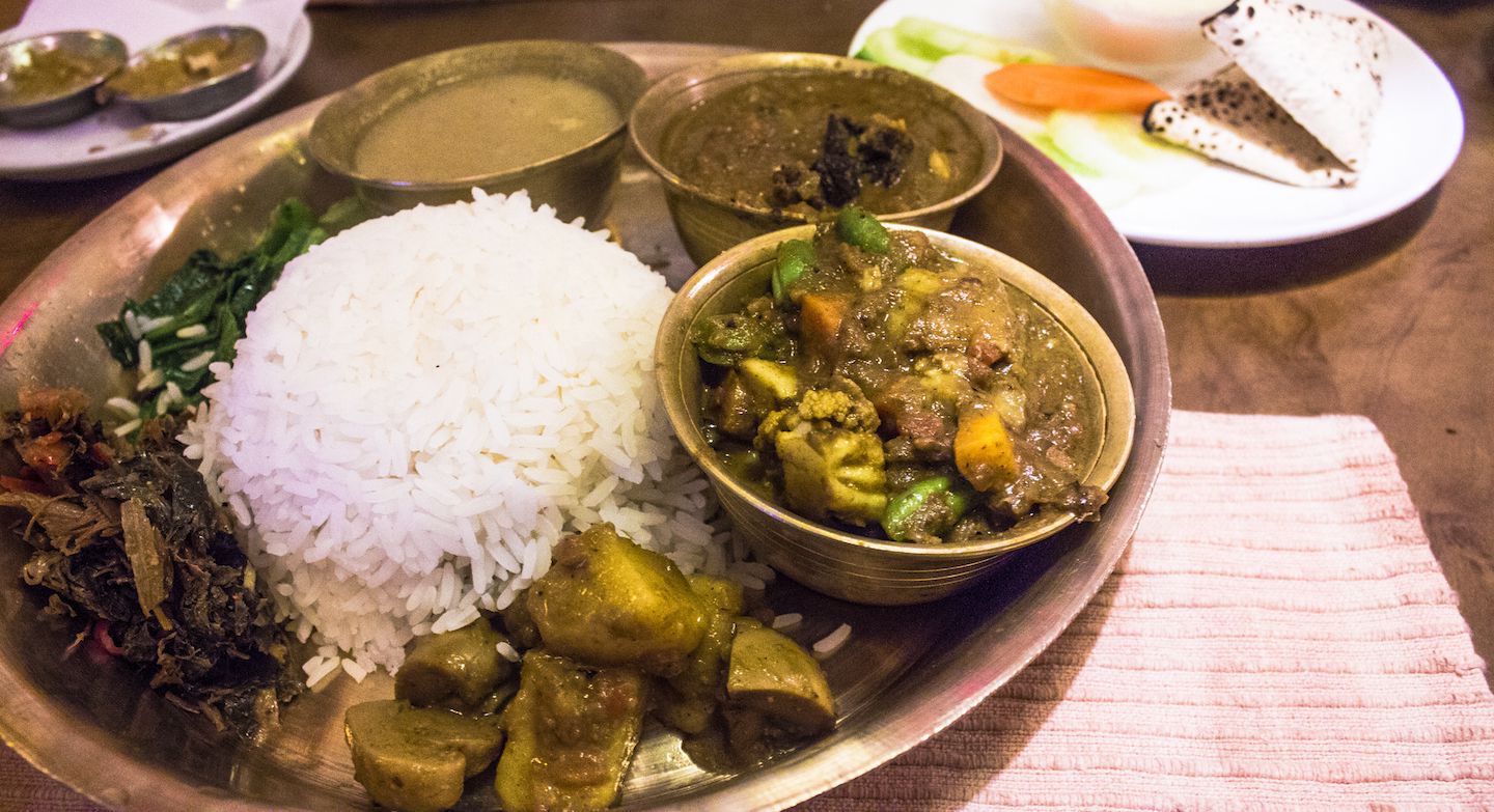Another Nepalese dal bhat plate