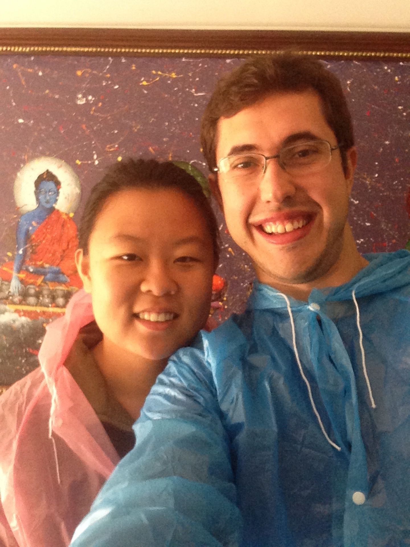 Julie and Carlos ready for Holi, Kathmandu, Nepal