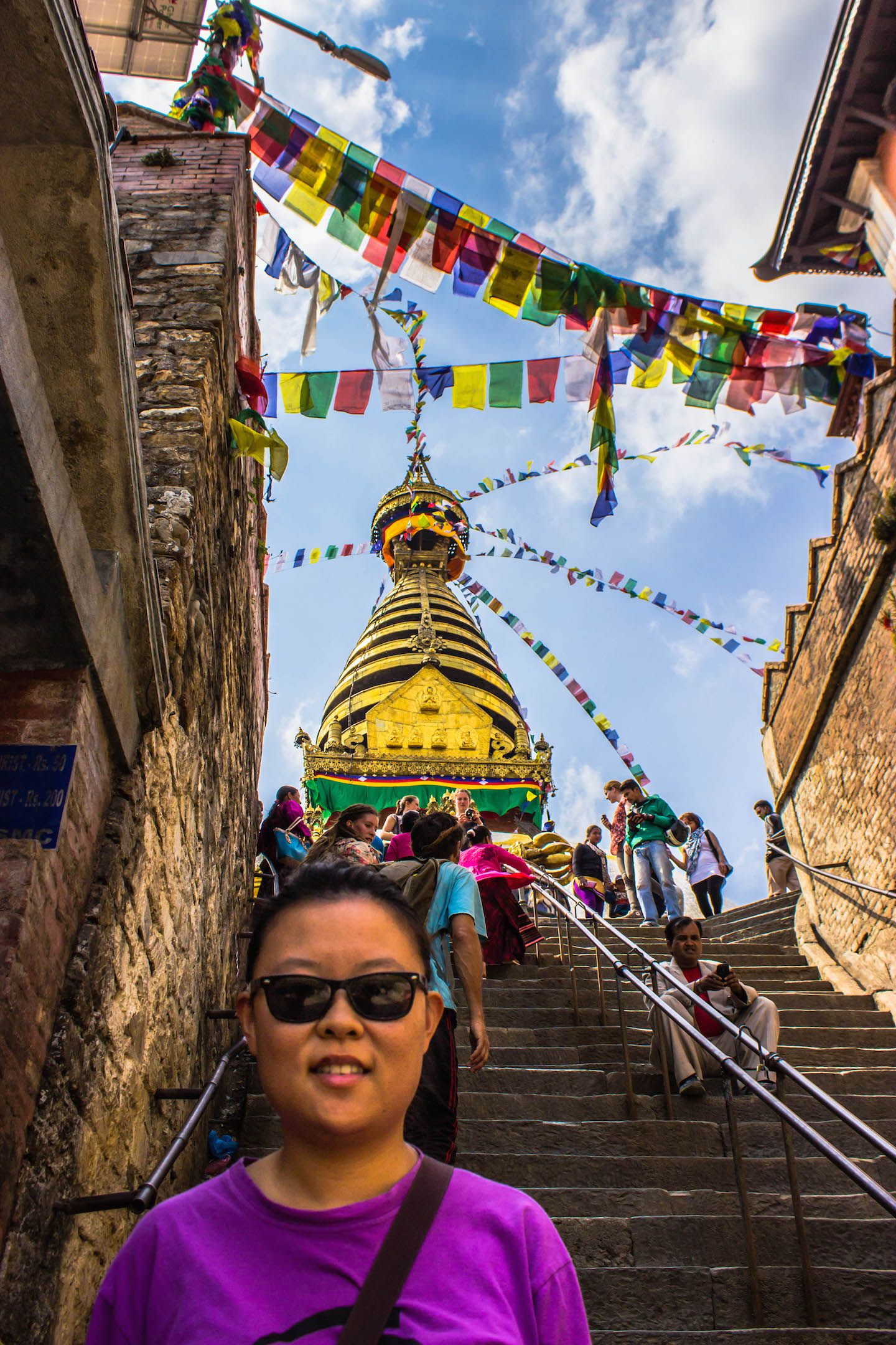 Julie at Swayambhunath, Kathmandu, Nepal