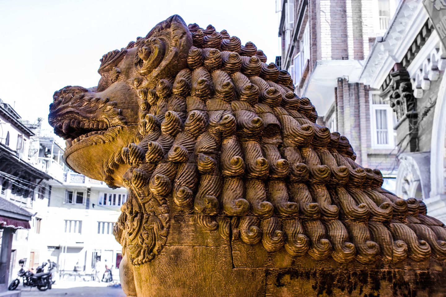 Lion statue in Patan, Nepal
