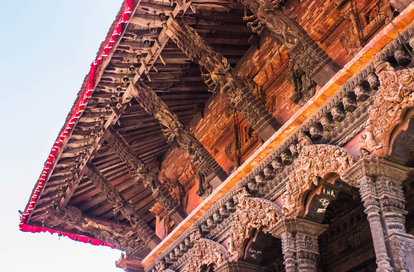Wood carved rood struts at Patan Durbar Square, Nepal