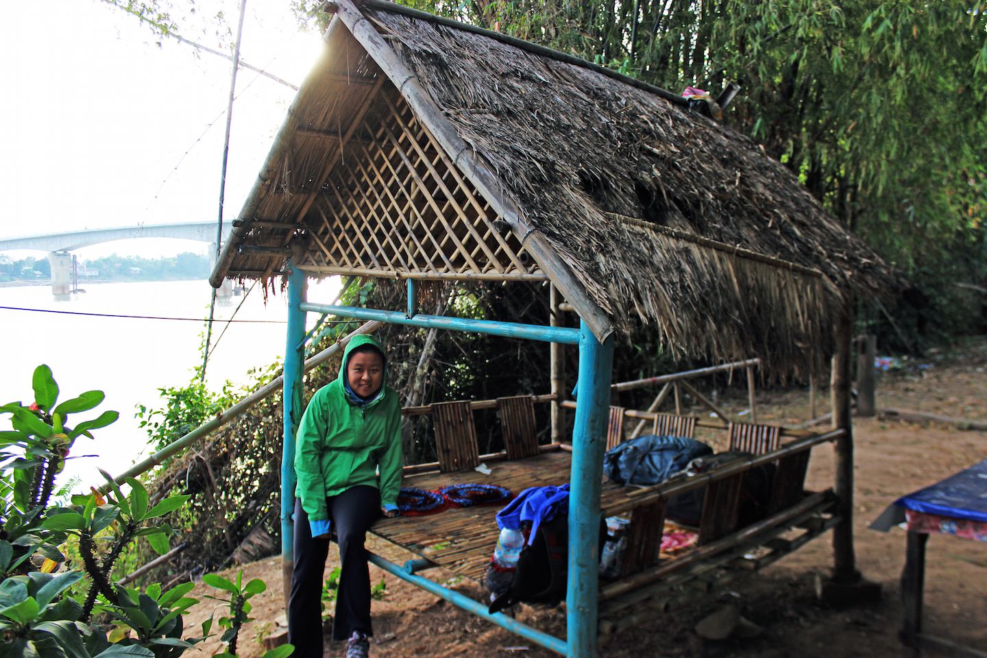 Our bed for the night after being dropped off at 4000 Islands (Si Phan Don), Laos