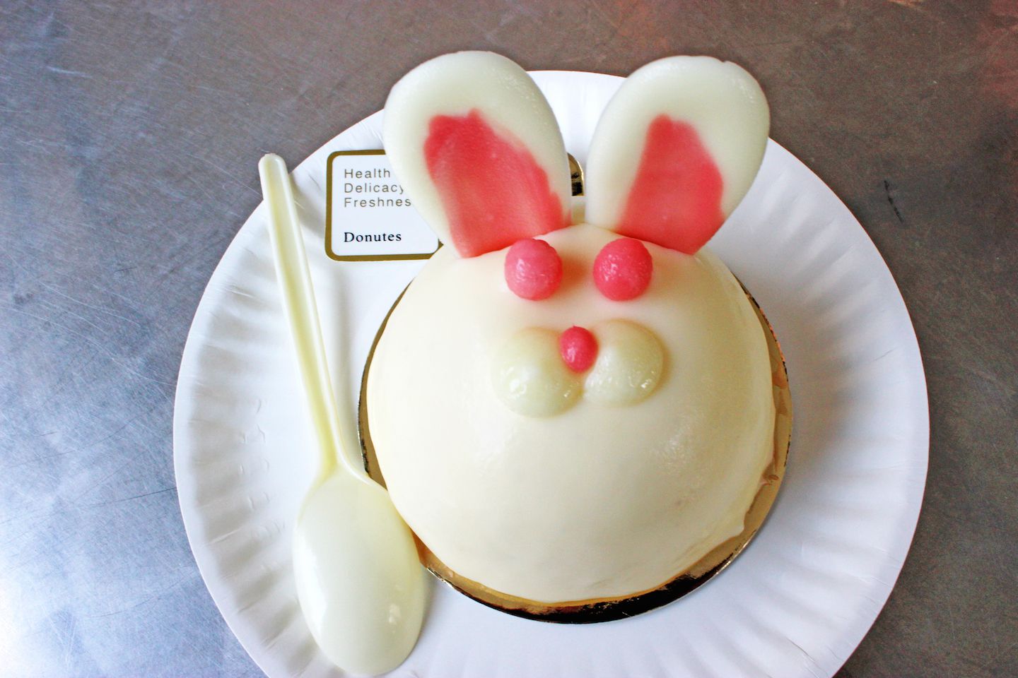 Peach mousse white chocolate bunny cake