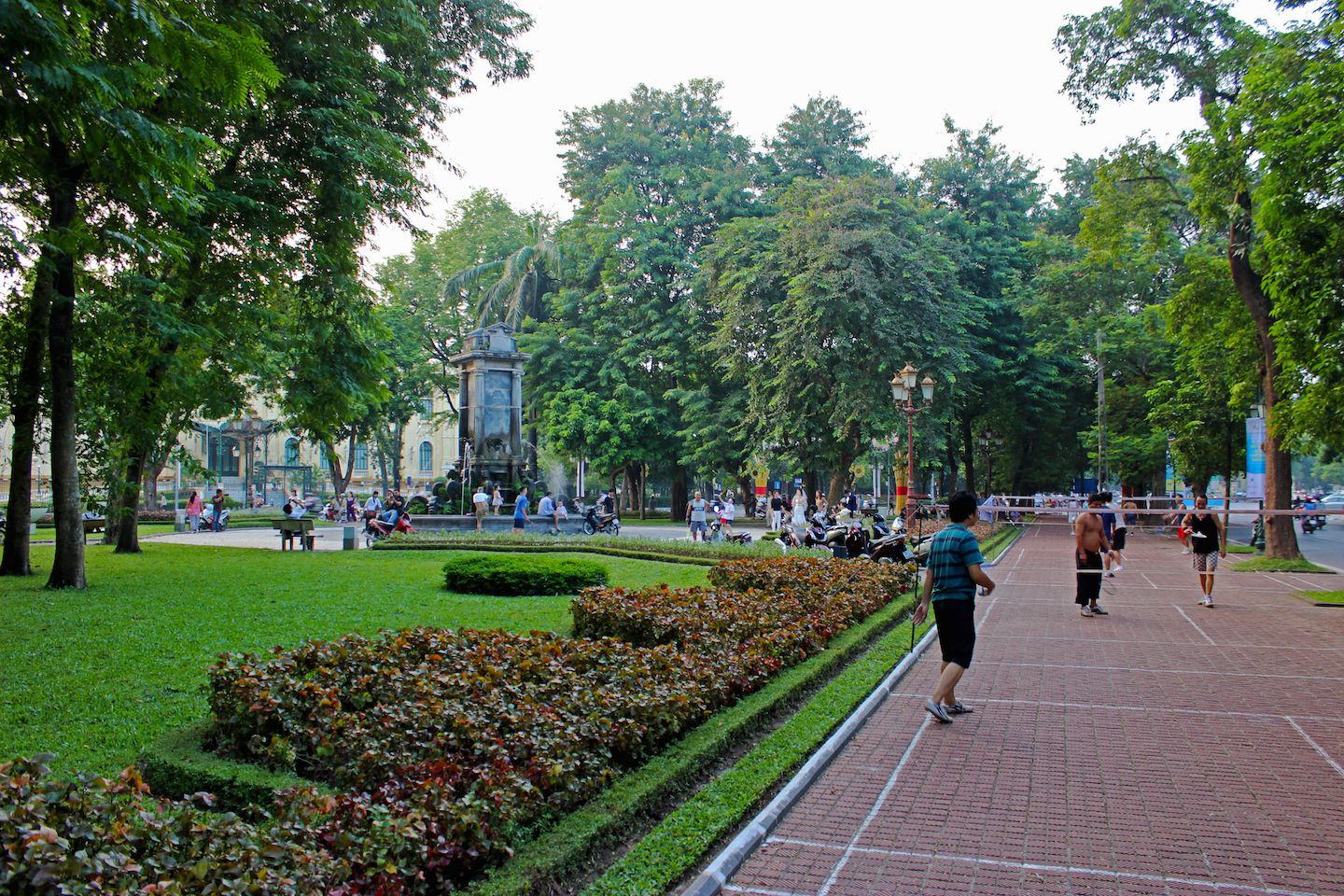 People playing badminton