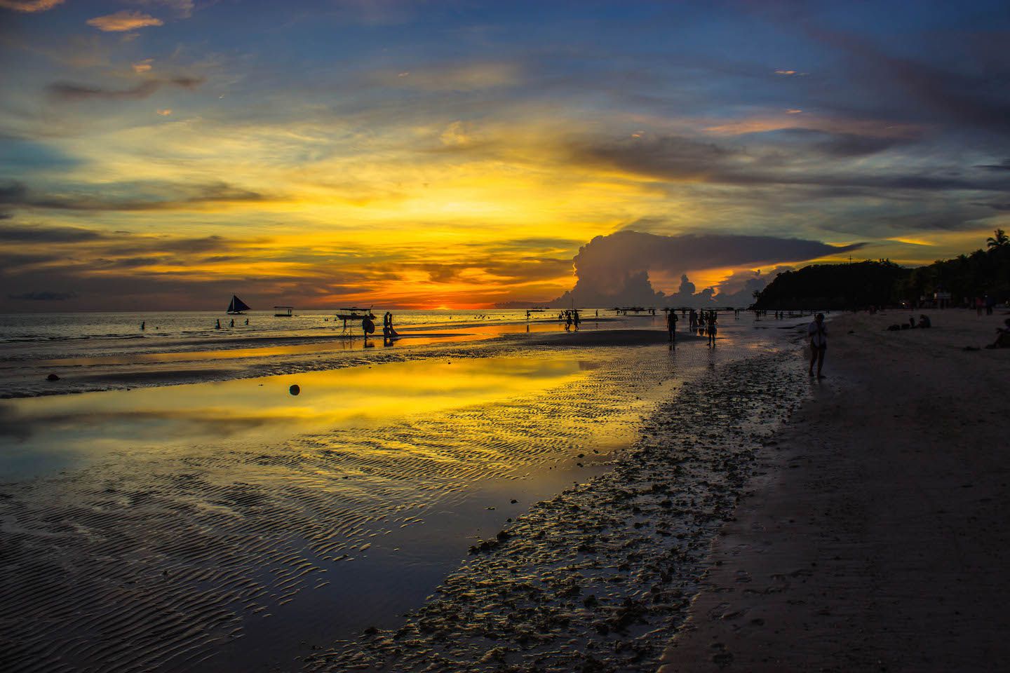 Beautiful sunset in Boracay, Philippines
