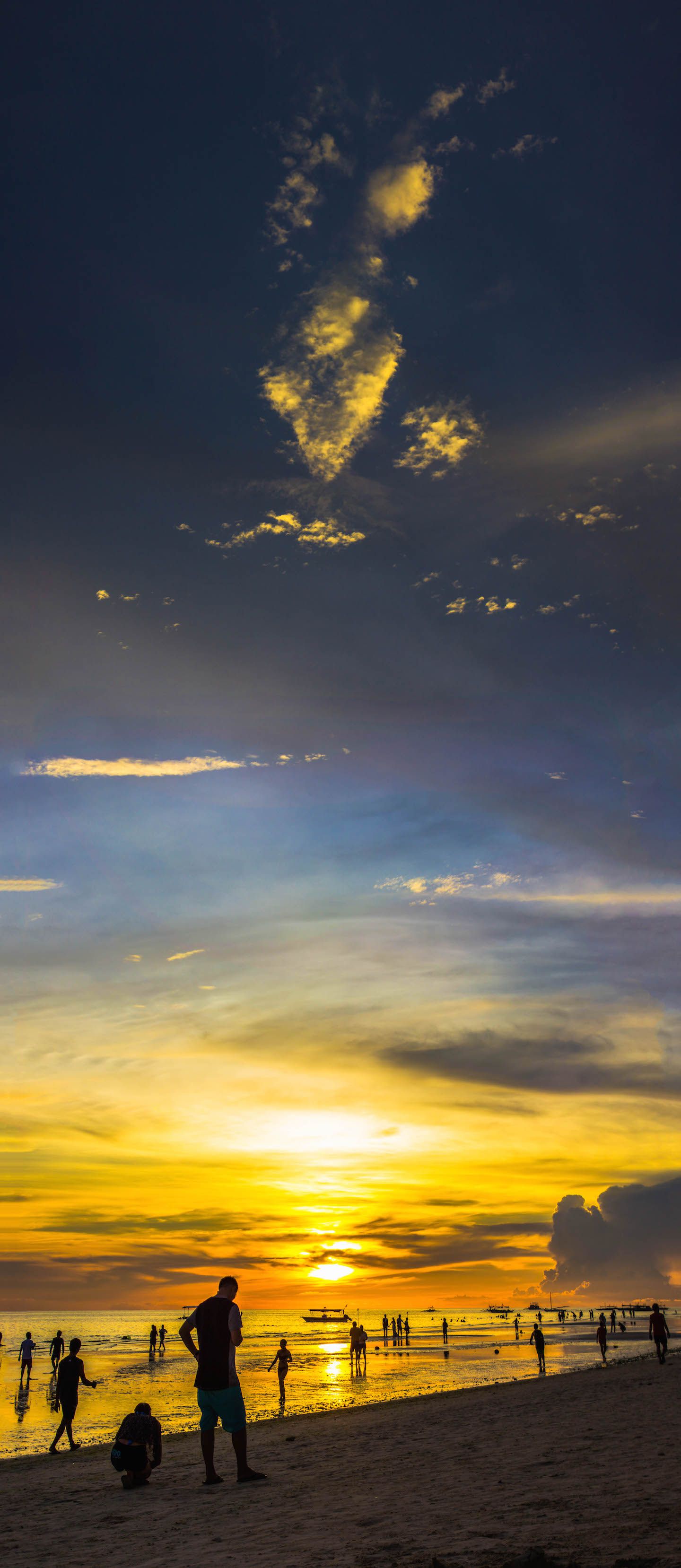 Sunset over White Beach, Boracay, Philippines