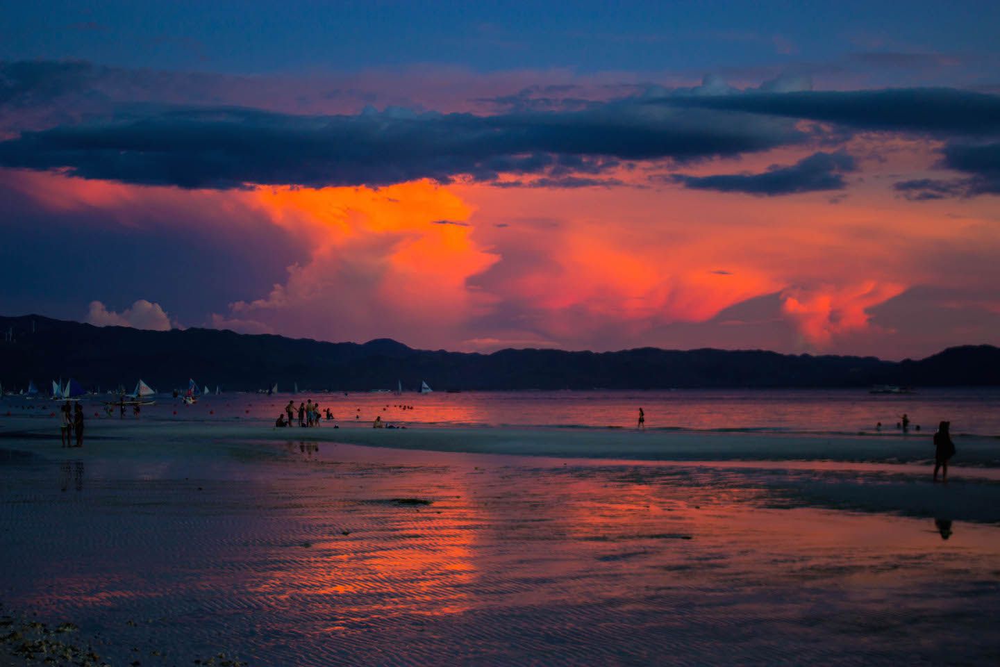 View of station 3 during sunset, Boracay, Philippines