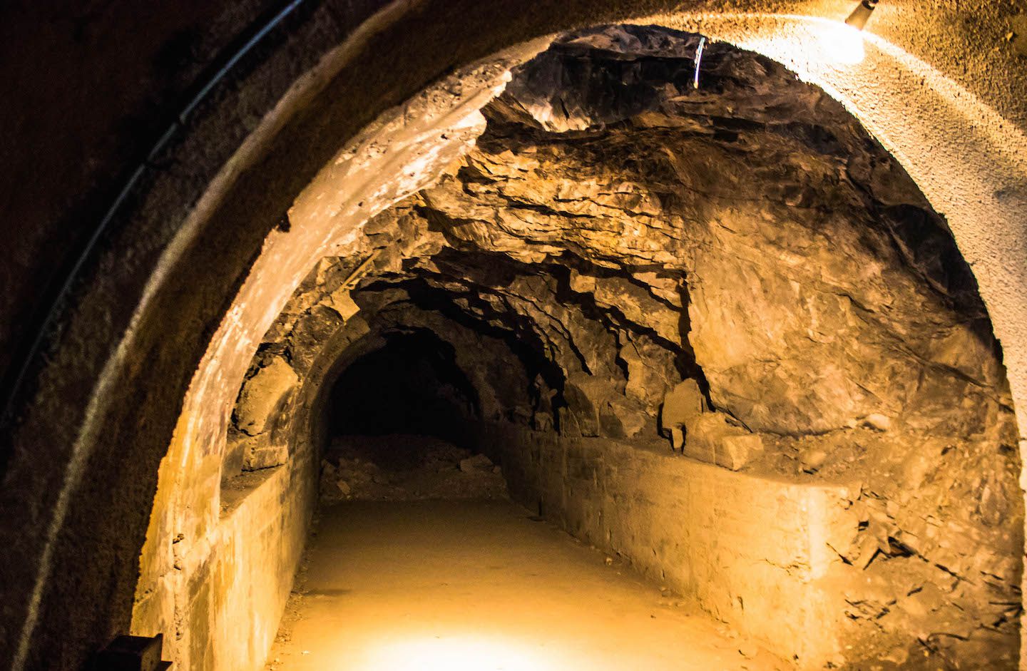 View of lateral of Malinta tunnel, Corregidor, Philippines