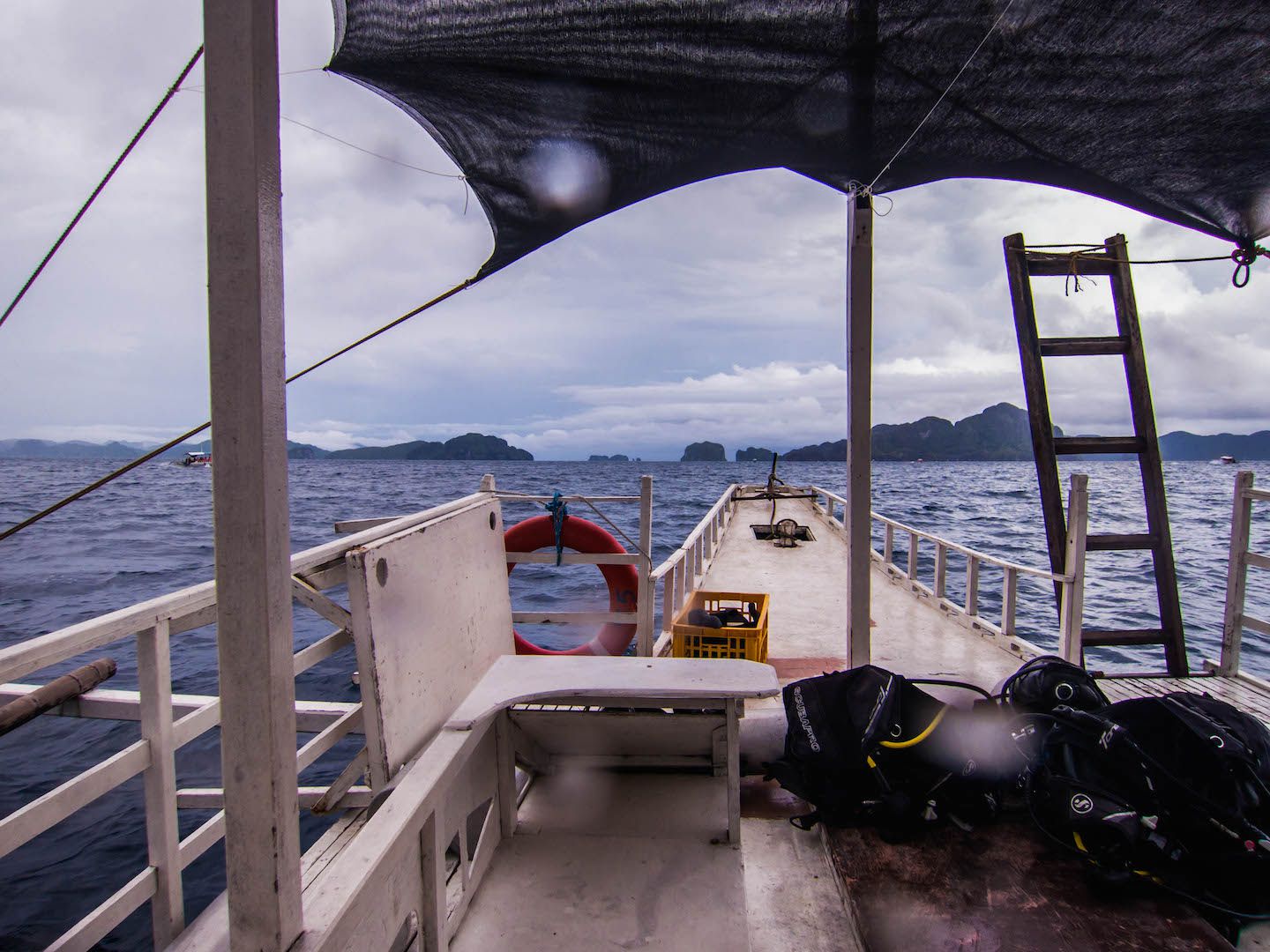 On the bangka going for the first dive, El Nido, Philippines
