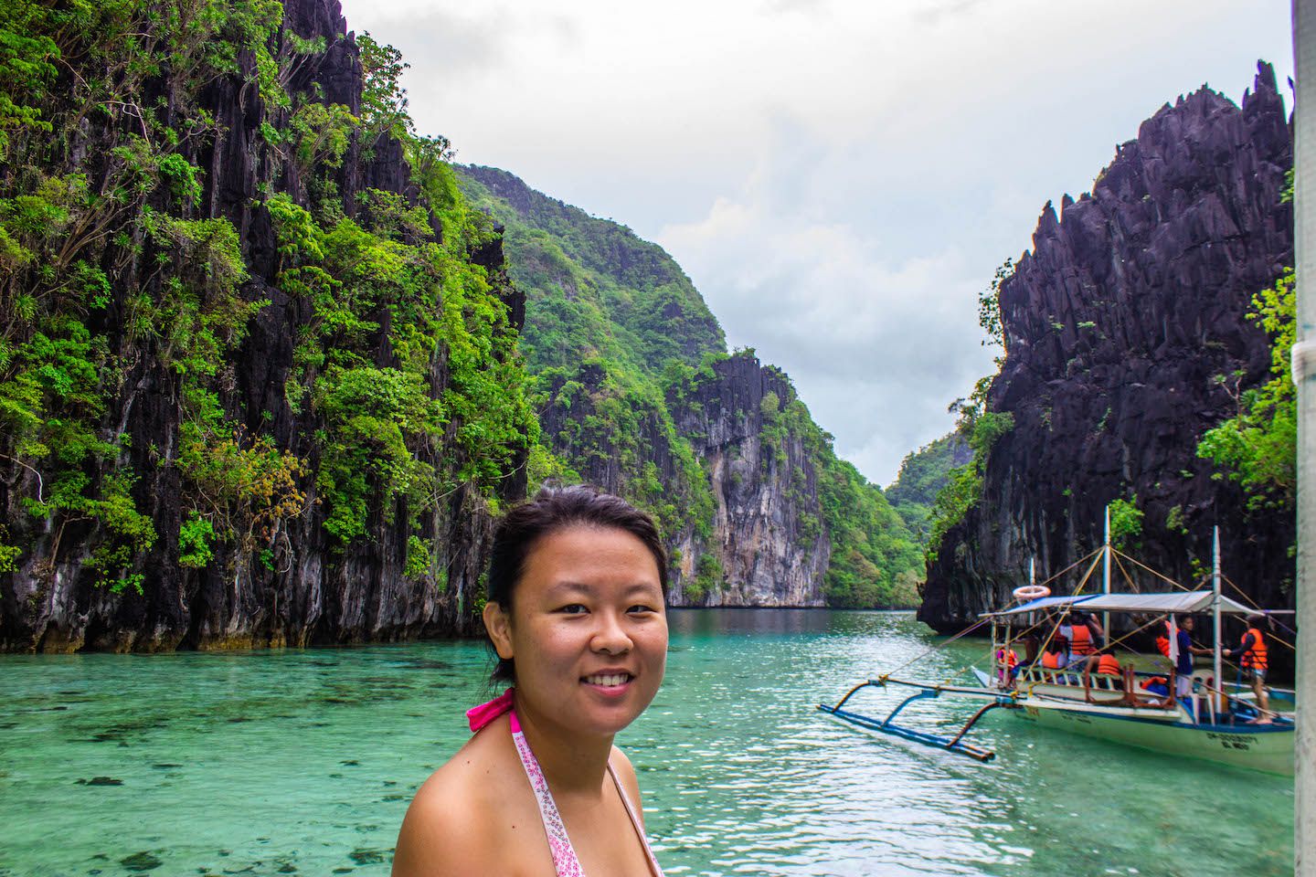 Julie at the Big Lagoon, El Nido, Philippines