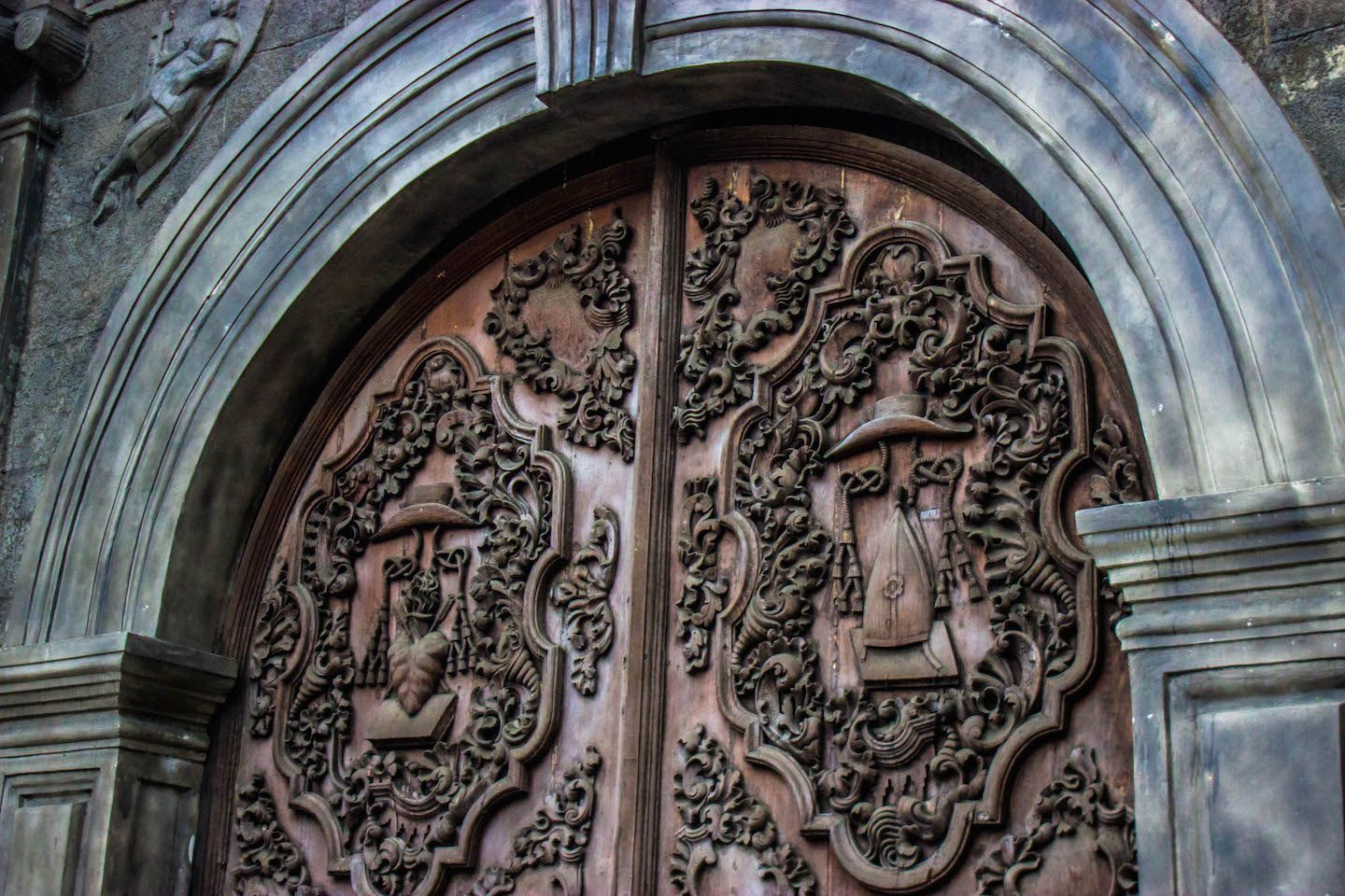 Detailed door at San Agustin Church, Manila, Philippines