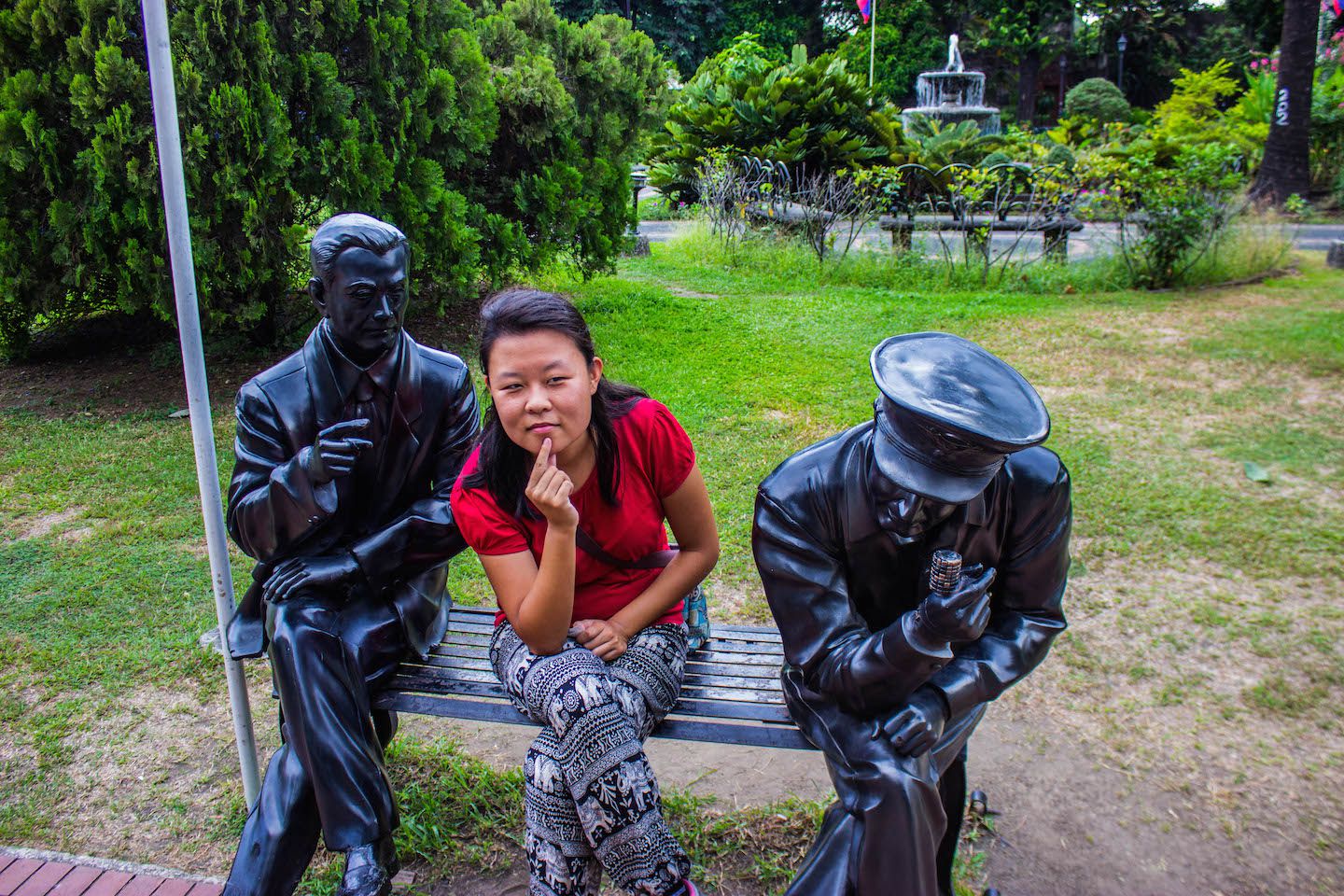 Julie sitting at Fort Santiago, Manila, Philippines