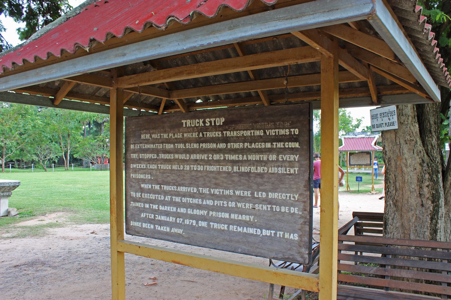 Place where the trucks bringing prisoners from S-21 stopped at the Choeung-Ek Killing Fields