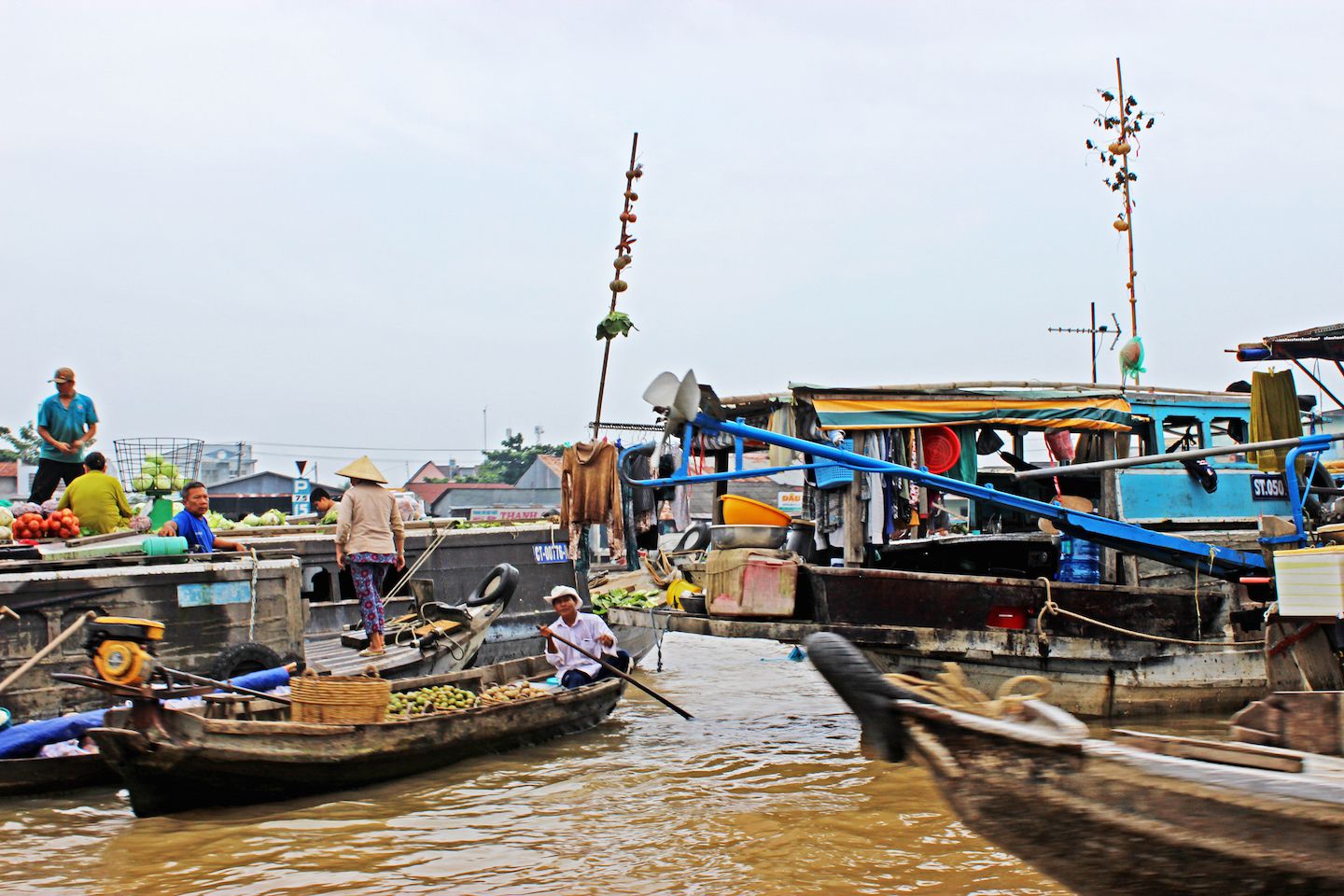 Poles with commercialized produce