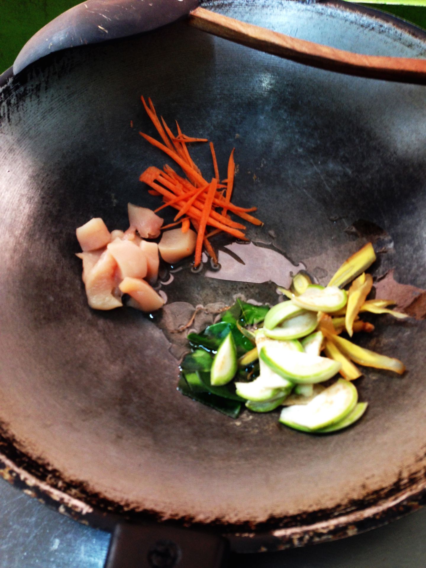 Preparing to cook Green Curry, Bangkok, Thailand