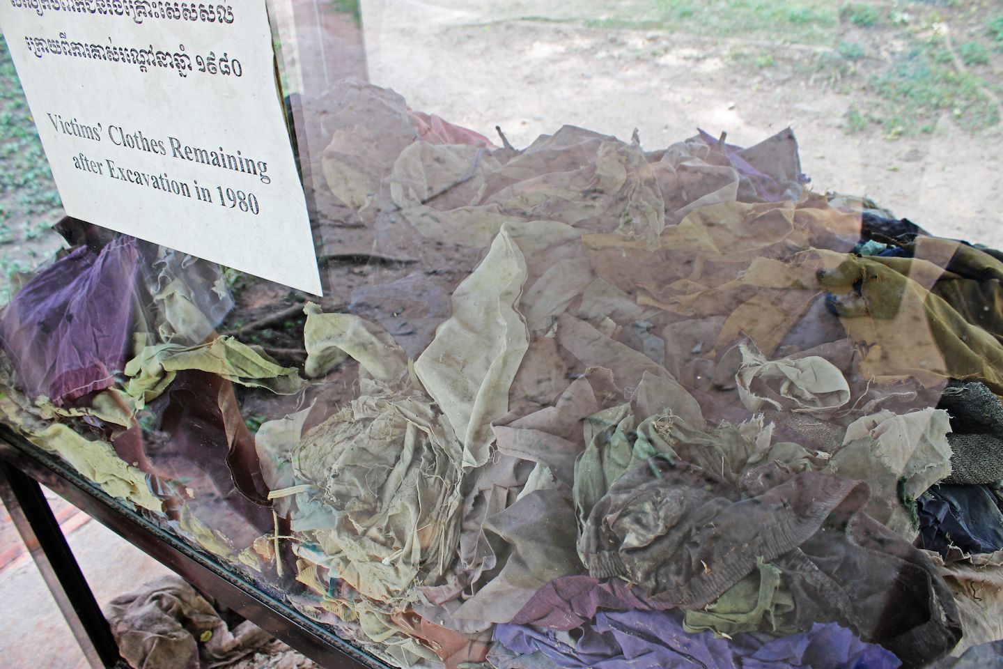 Prisoners clothes found at the Choeung-Ek Killing Fields