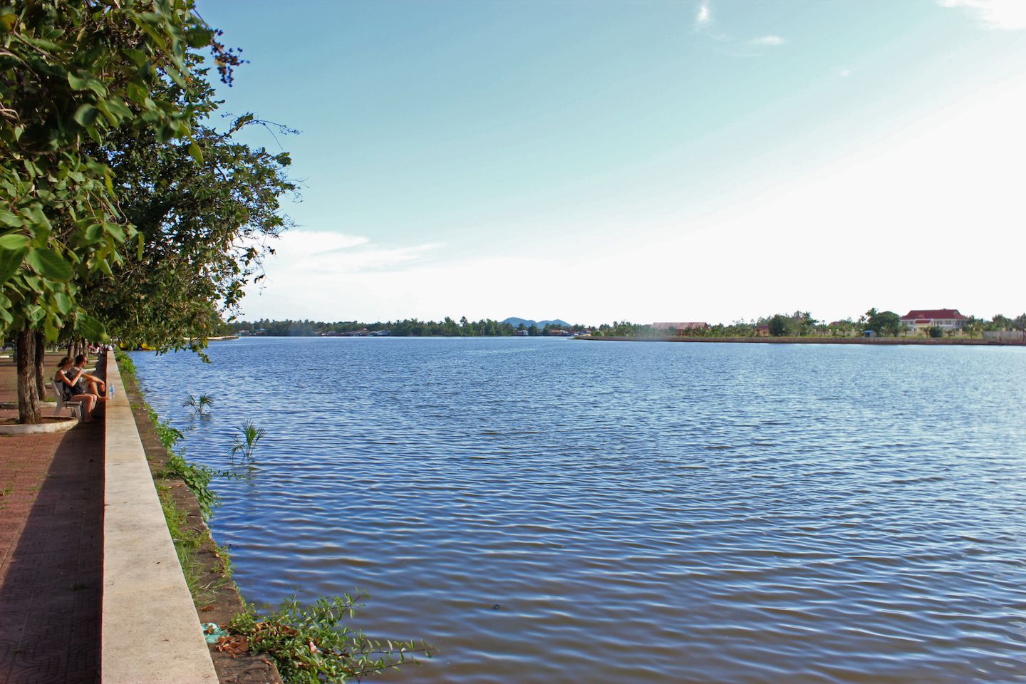 Promenade at the Kampong Bay river in Kampot