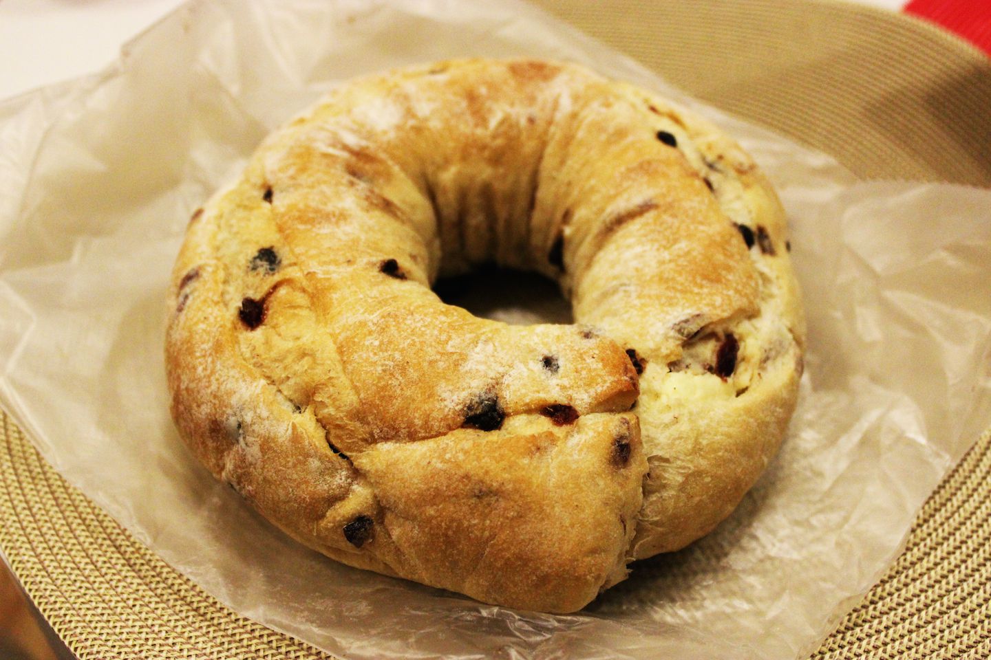 Raisin walnut cream cheese bread