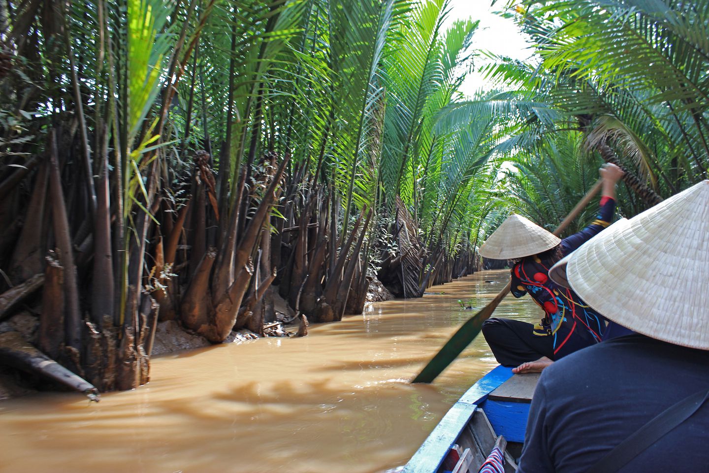 Rowing in the small canals