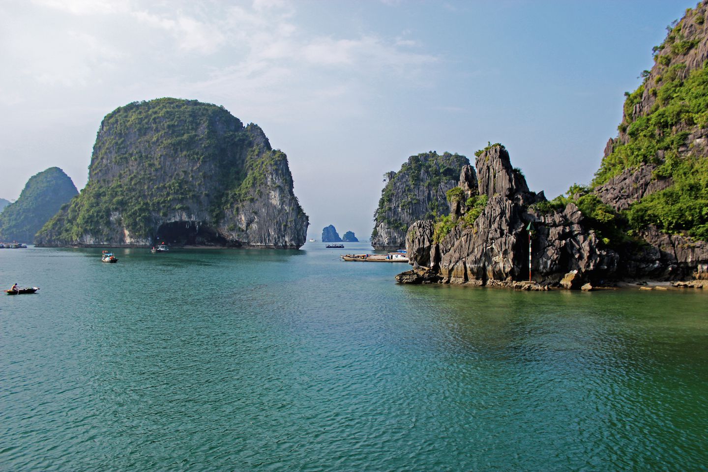 Sailing towards the caves