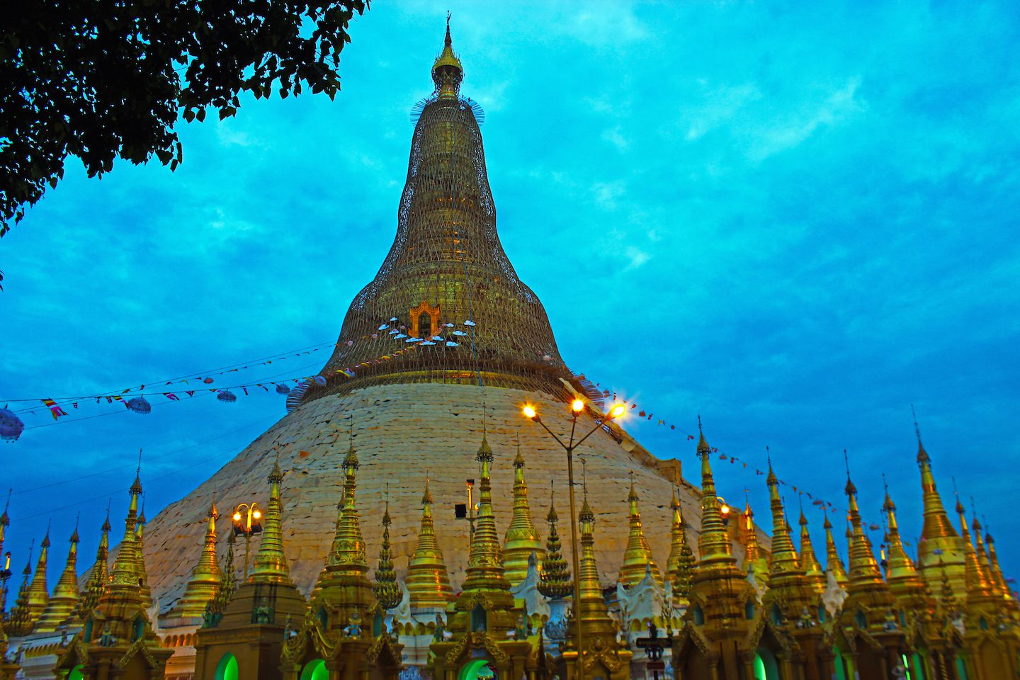 Schwedagon Pagoda at dawn, Yangon, Myanmar