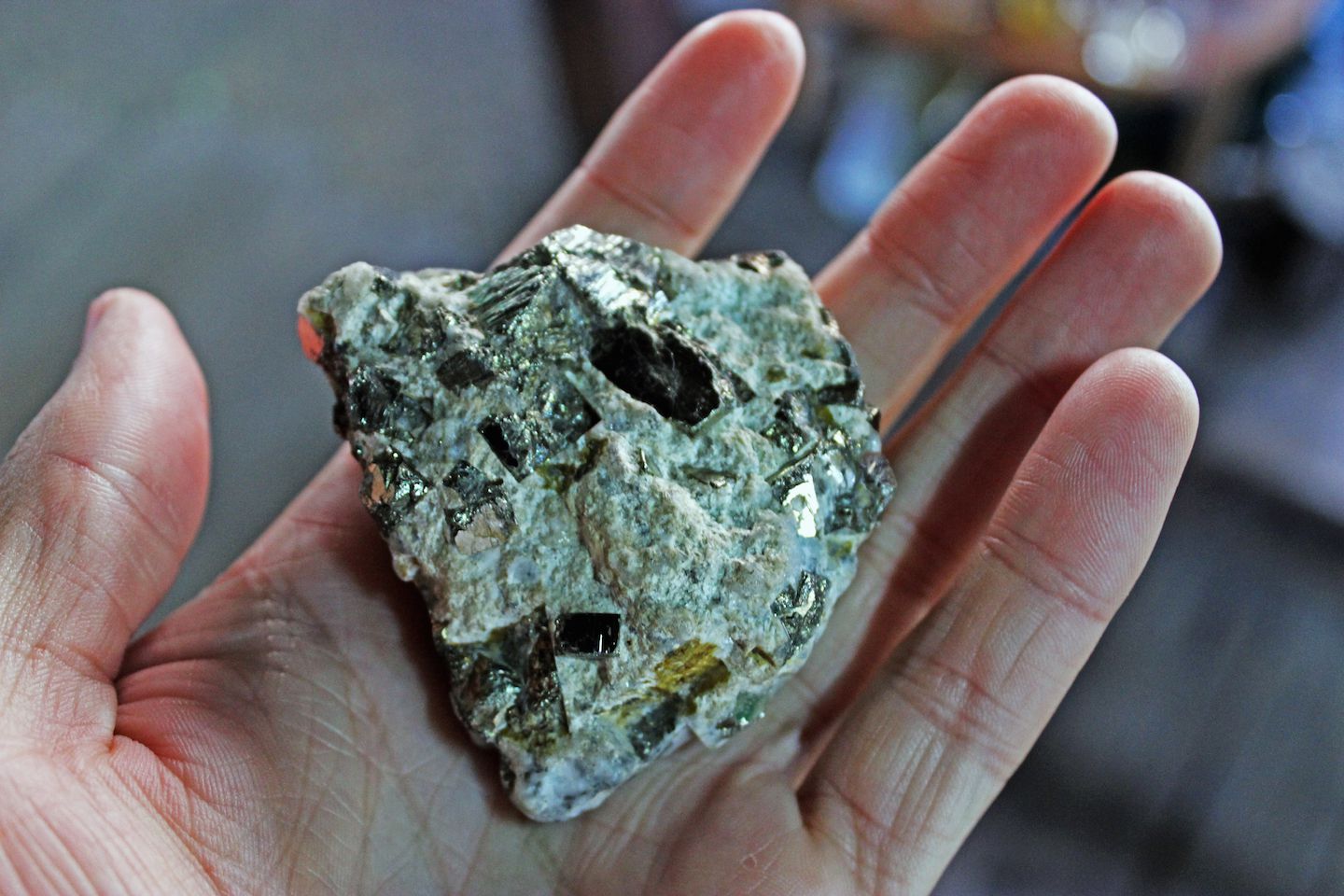 Silver ore at the silvershop, Inle Lake, Myanmar