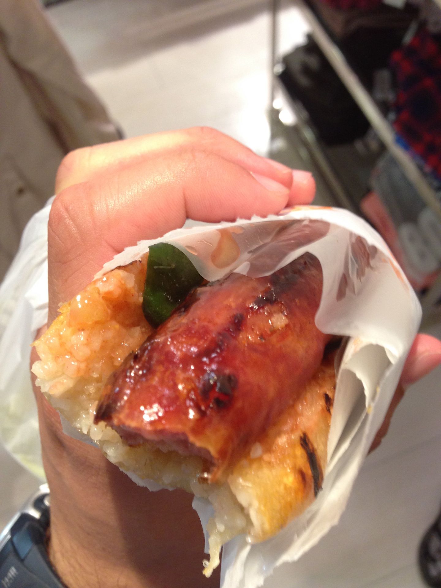 Small sausage inside big sausage