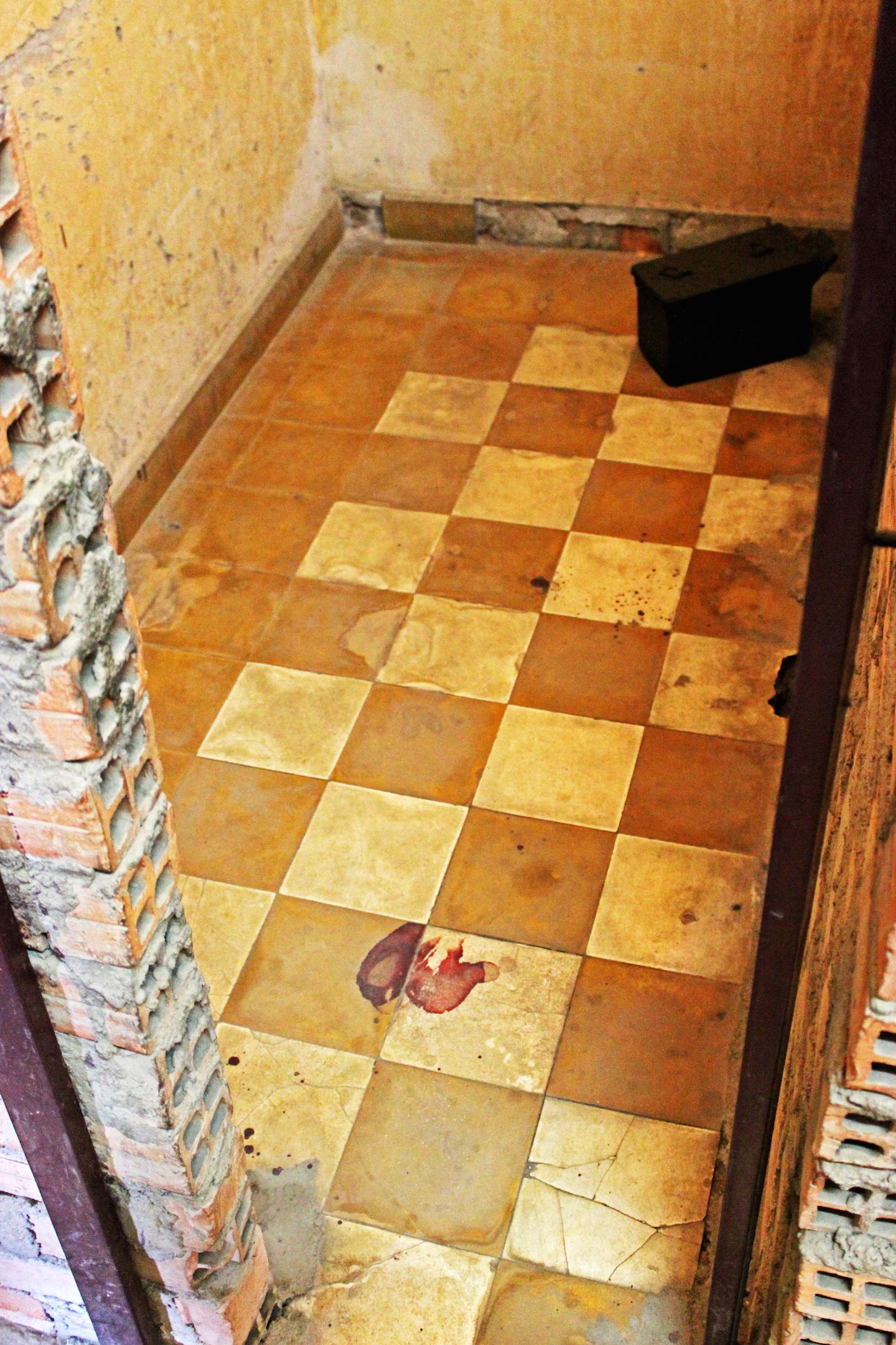 Some cells at S-21 still had blood stains on the ground