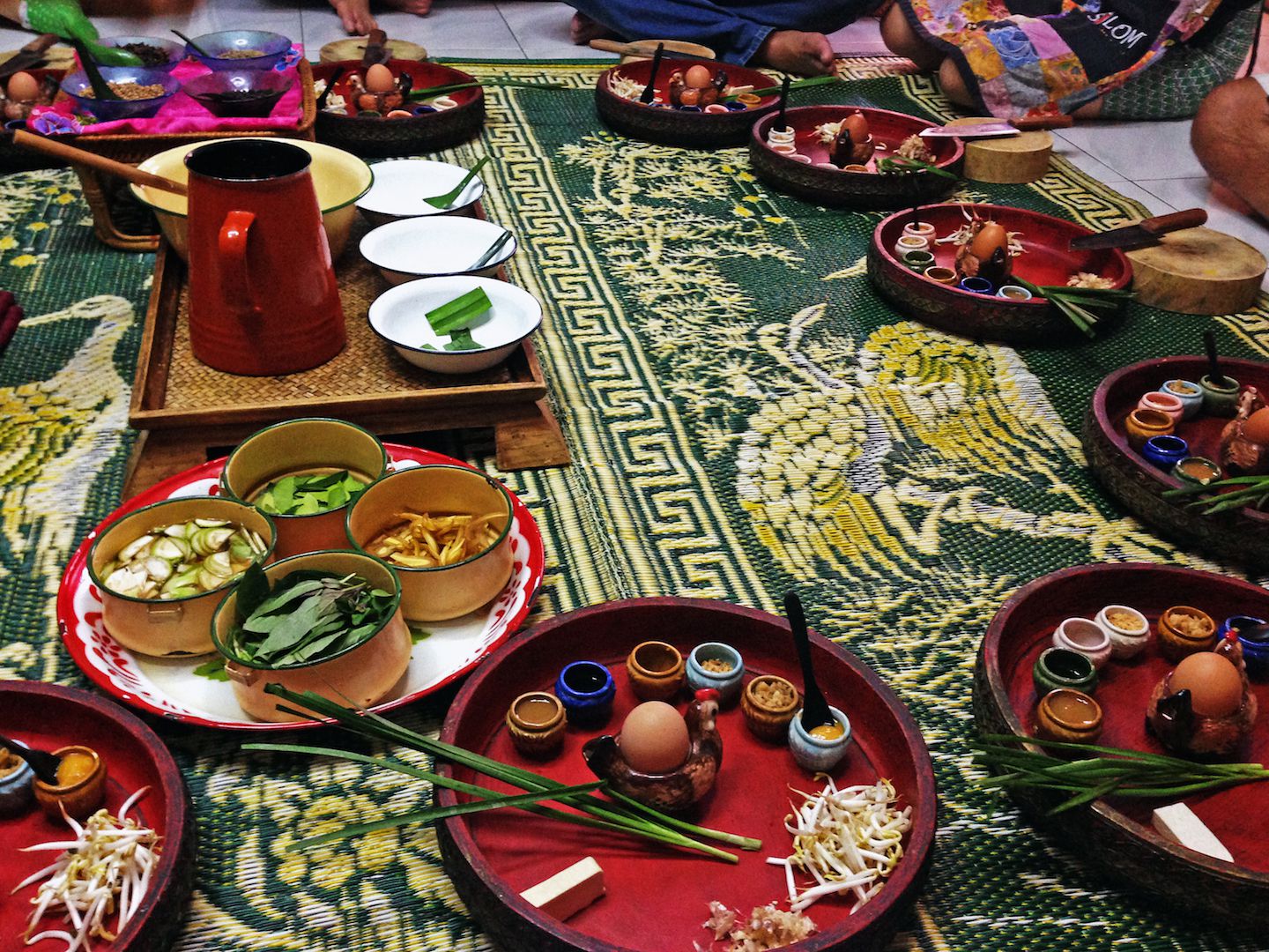 Spread with ingredients for Pad Thai, Silom Cooking School, Bangkok, Thailand