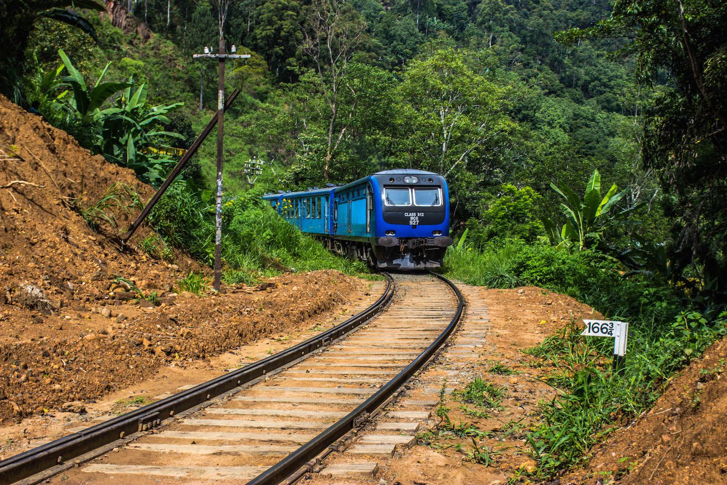 Incoming train during our trek to Ella Rock, Ella, Sri Lanka